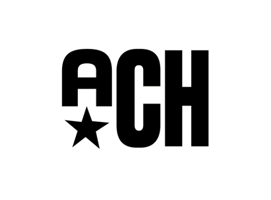 The word 'ACH' with a star icon beneath the letter 'A' in black font on a white background.