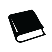 Black and white text book icon