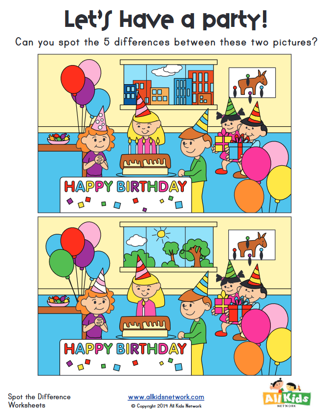 Spot the Difference Worksheets