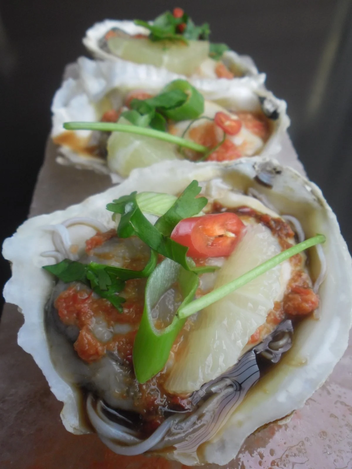 Oysters with Nam Jim Sauce