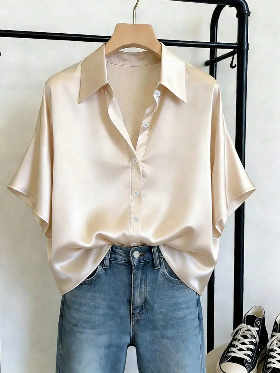 Áo sơ mi lụa cánh dơi - 135k