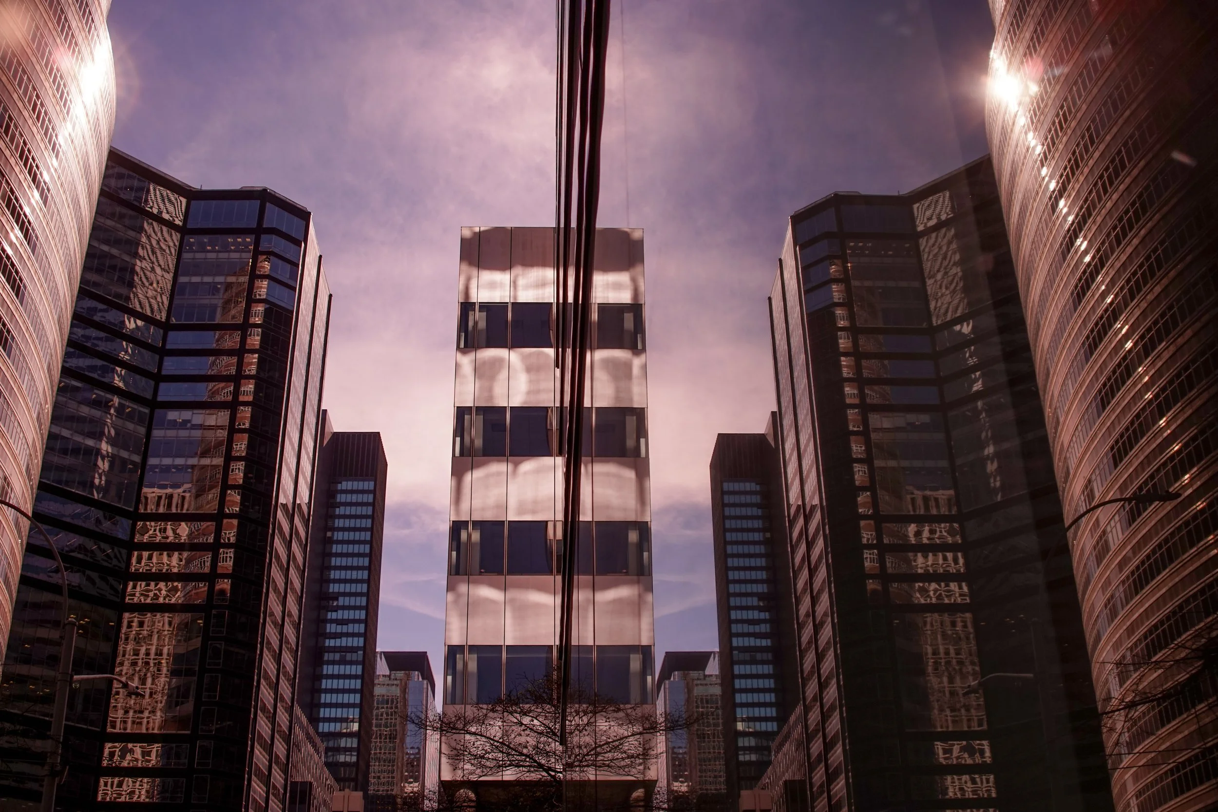 Reflection on a window on Lexington avenue in Manhattan