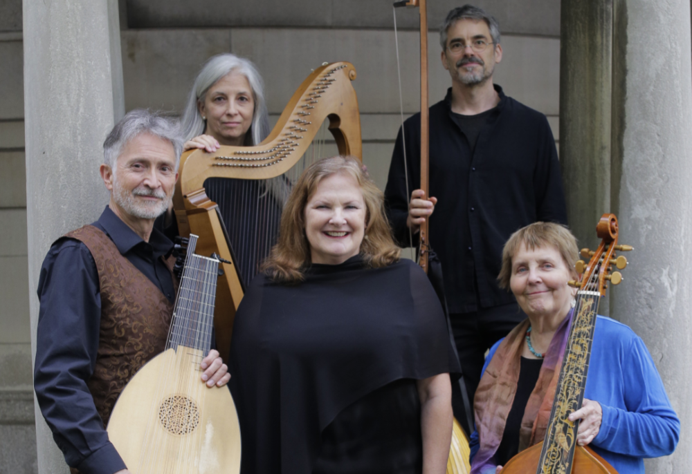 Galileo's Daughters photo featuring clockwise ron McFarlane, Christi Patton, Daniel Swenberg, Mary Anne Ballard & Sarah Pillow