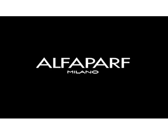 Black logo with the text "ALFAPARF MILANO" in white.