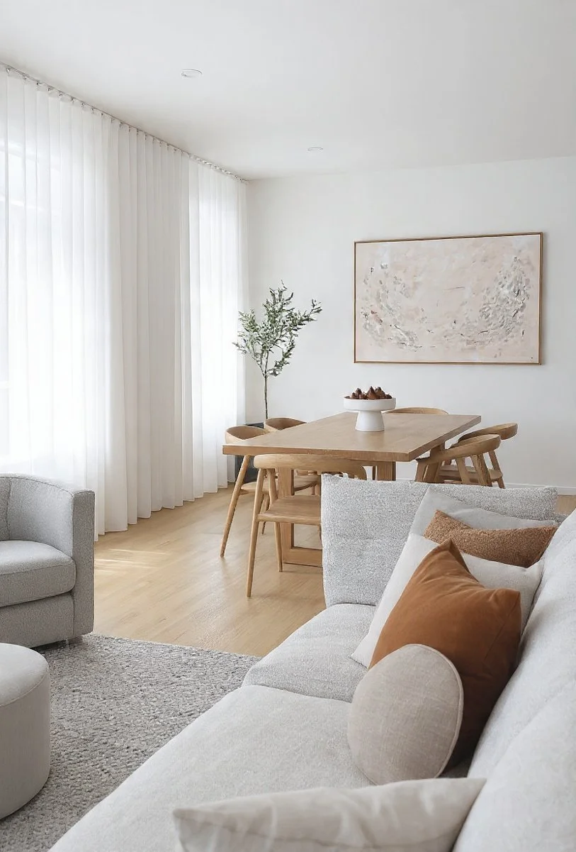 Interior de apartamento premium na Nazaré gerido pela Nest & Co, focado em conforto e design. Transformamos o seu imóvel num ativo de sucesso. Veja os resultados da nossa gestão premium de alojamento local