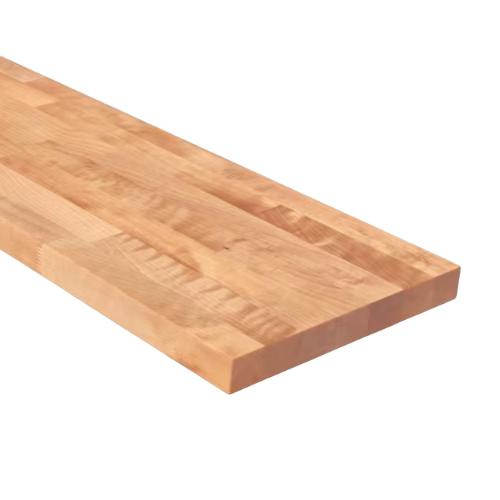 A wooden board with a smooth, polished surface and a natural wood grain pattern.