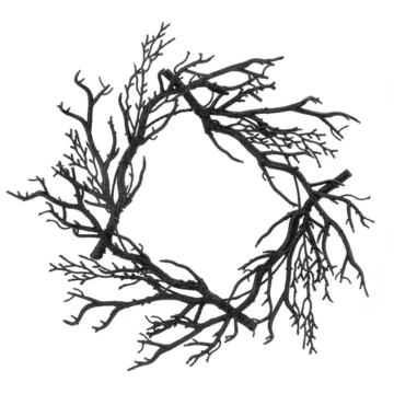 Black Glitter Twig Wreath