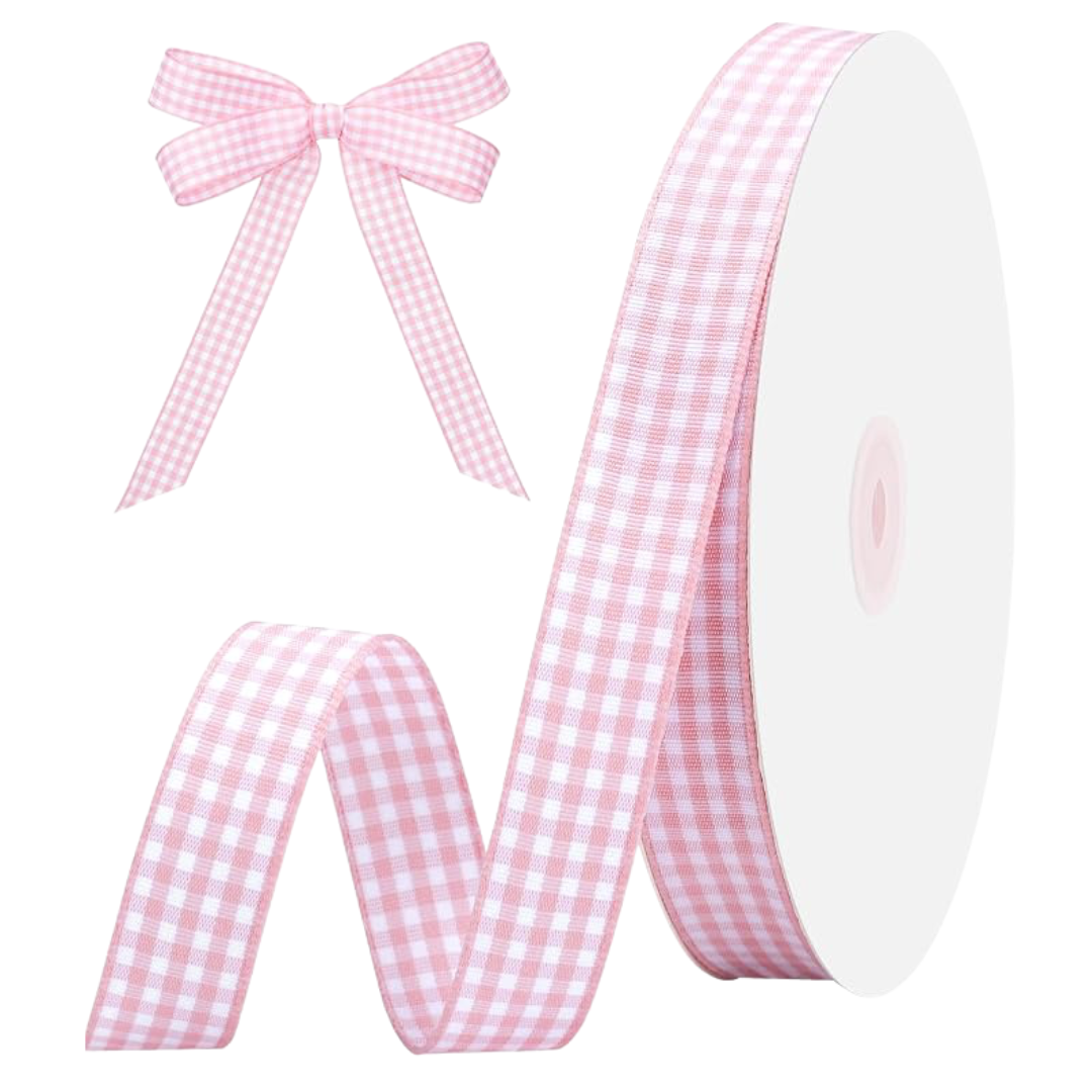 Pink Gingham Ribbon