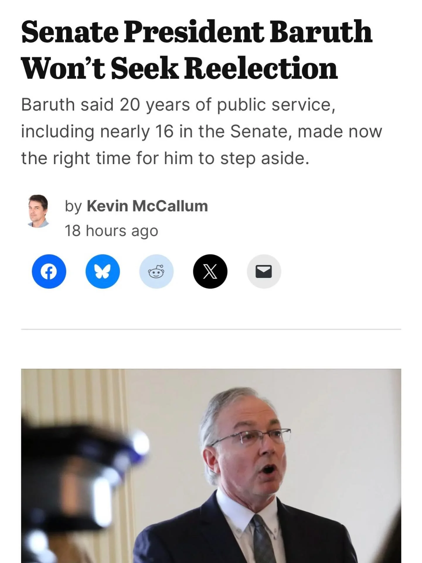 Thank you Senator Baruth for your years of service to our district, county, and state, and for the example you set, working hard to lead the senate in challenging times. From school board to Senate, your work has helped to make Vermont a better place