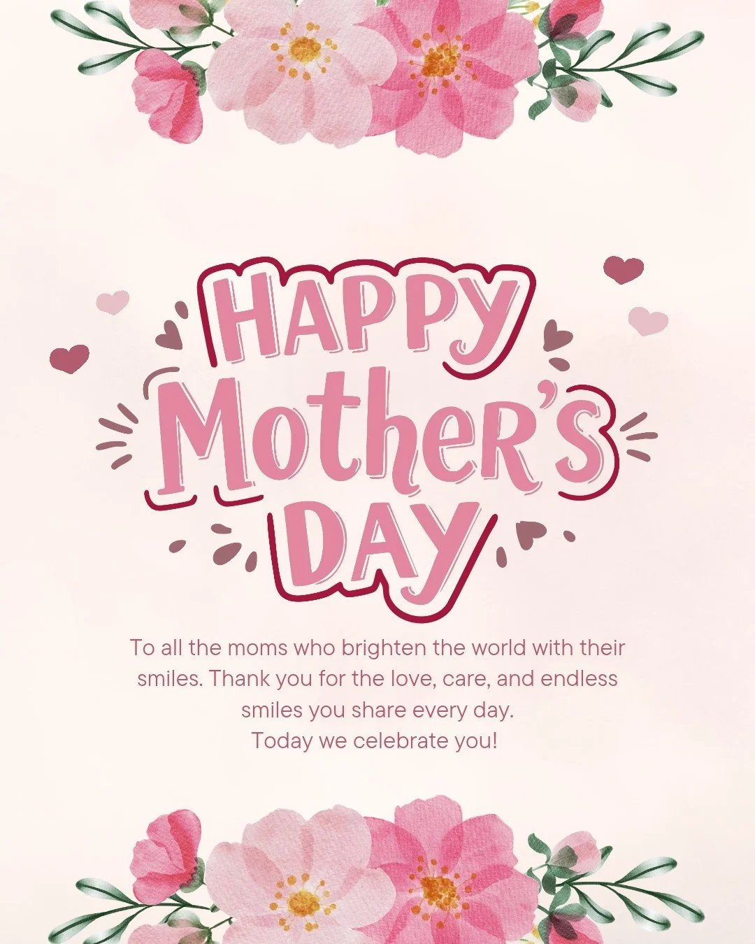Happy Mother&rsquo;s Day to all the wonderful moms out there! 💖
Thank you for the love, care, and endless smiles you share every day.
Today we celebrate you! 🌸🦷