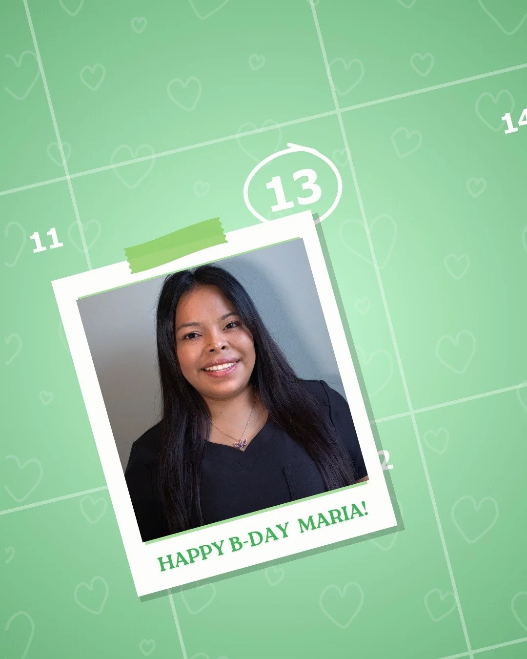 Happy Birthday, Maria! 🎉✨
Wishing you a day filled with happiness, laughter, and lots of smiles.
Thank you for being such a wonderful part of our team! 🦷