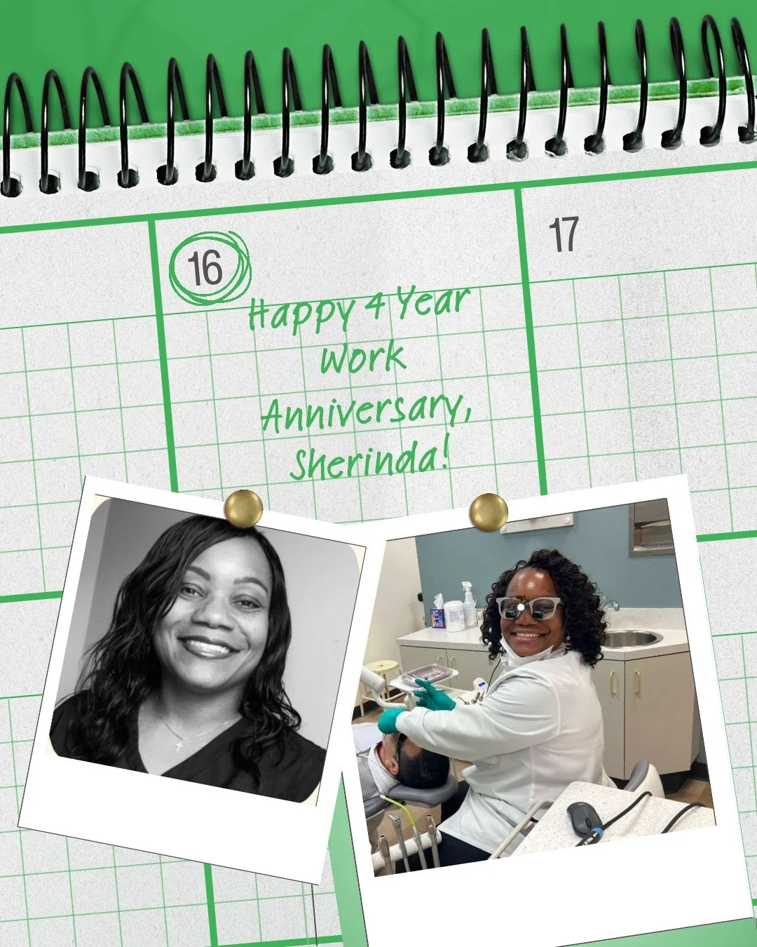 Happy Work Anniversary, Sherinda! 🎉✨
Thank you for your hard work, dedication, and for being such an important part of our team.
We&rsquo;re so grateful to have you in our dental family!🦷