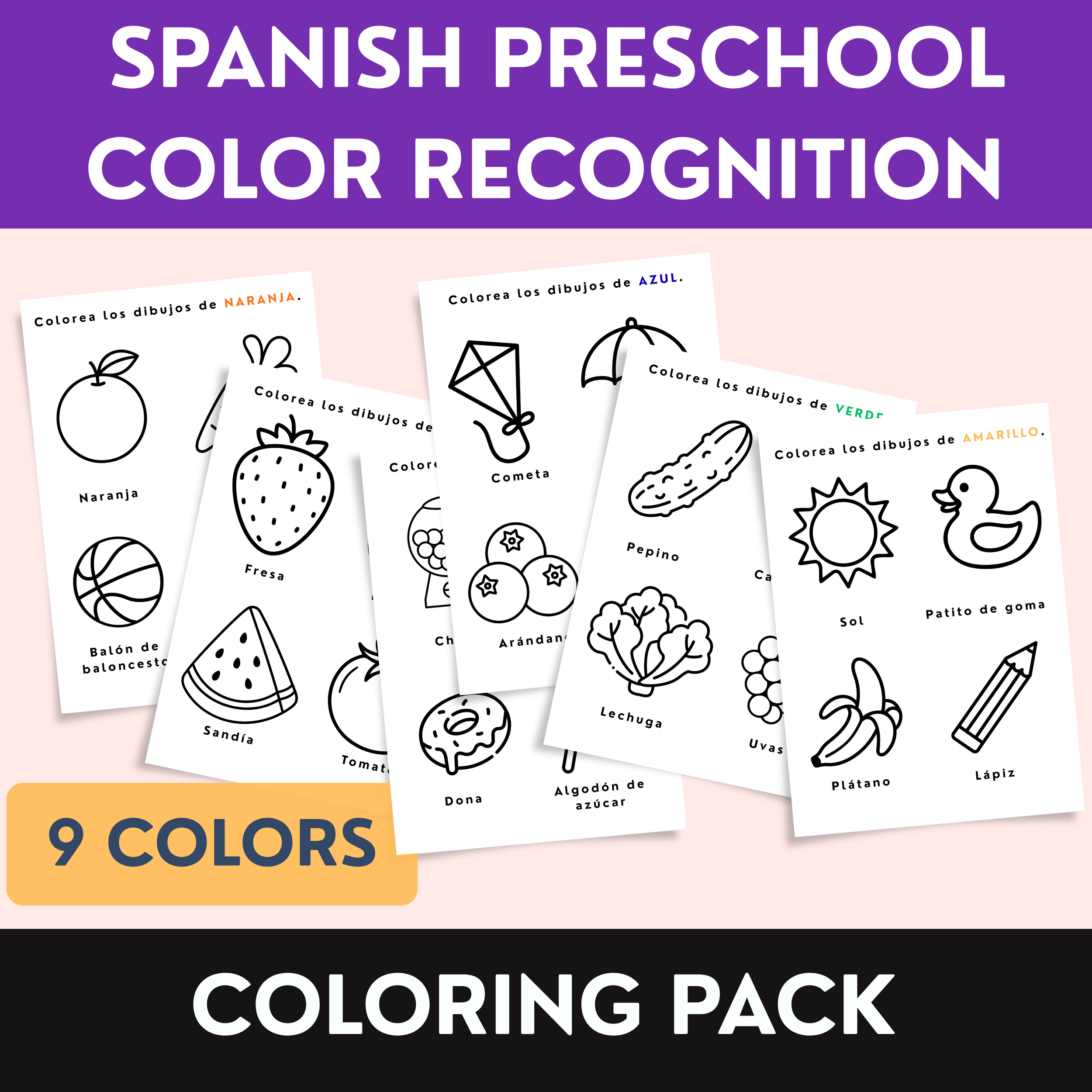 Spanish Coloring Worksheet for Preschool