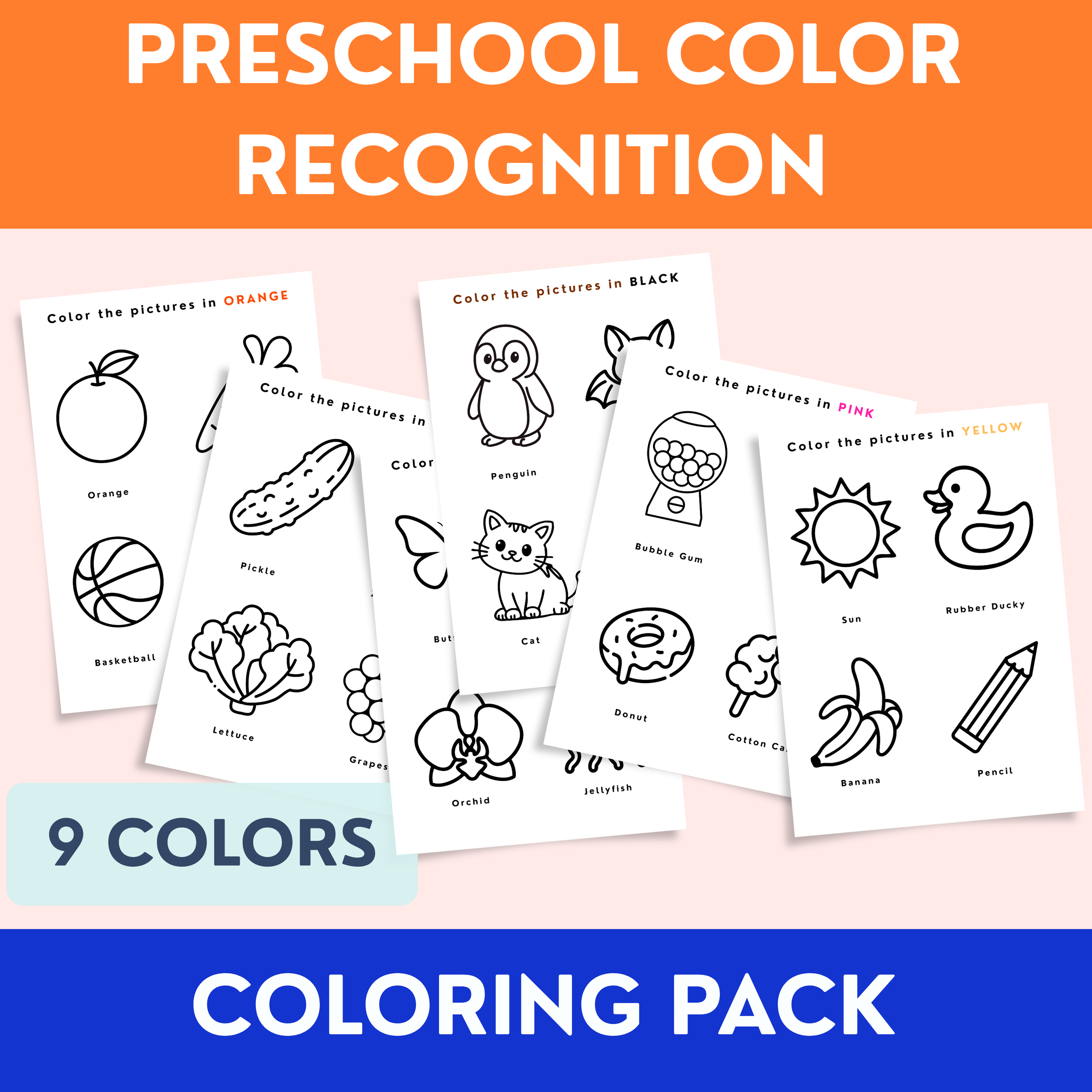 Preschool Color Recognition Worksheets