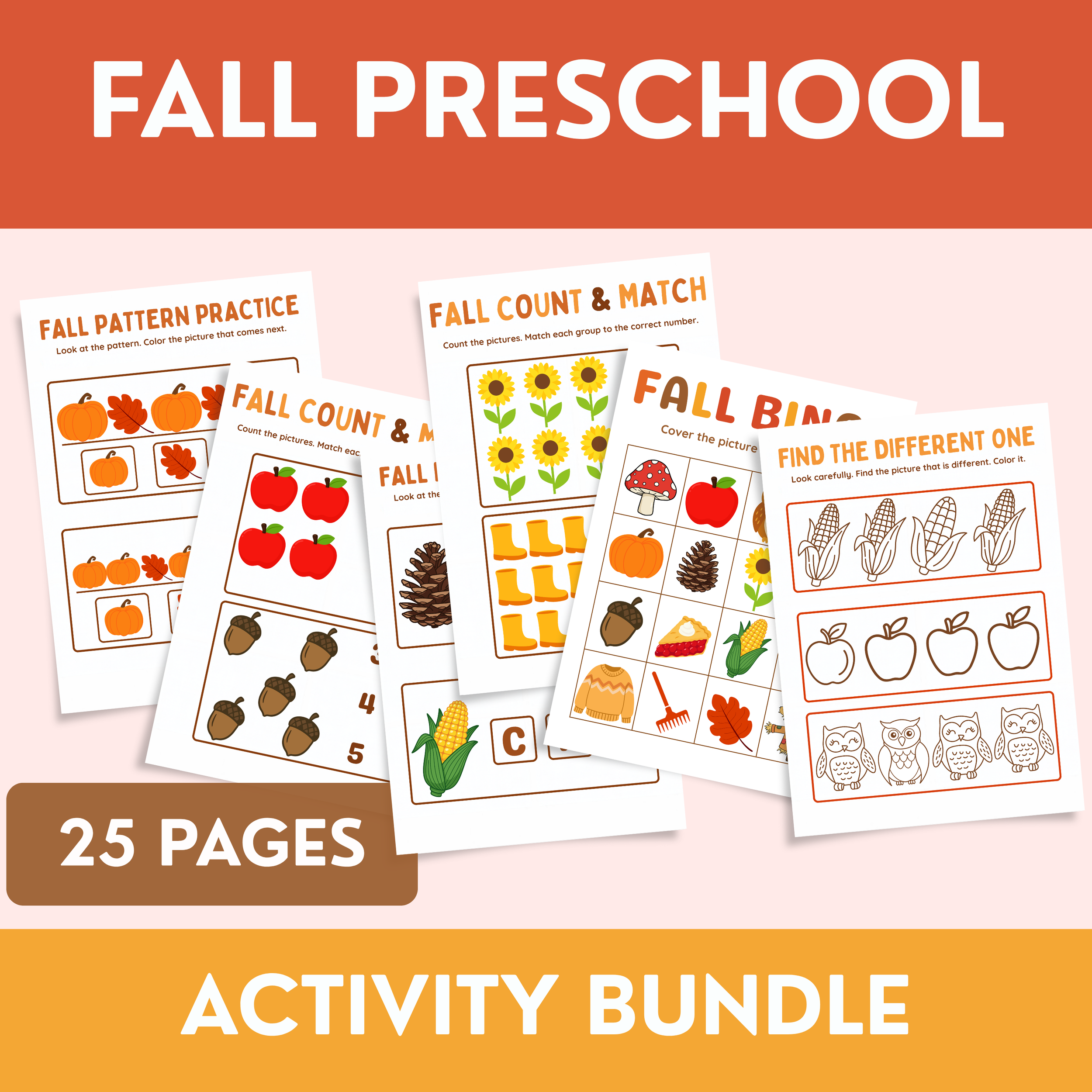 Fall Preschool Activity Bundle