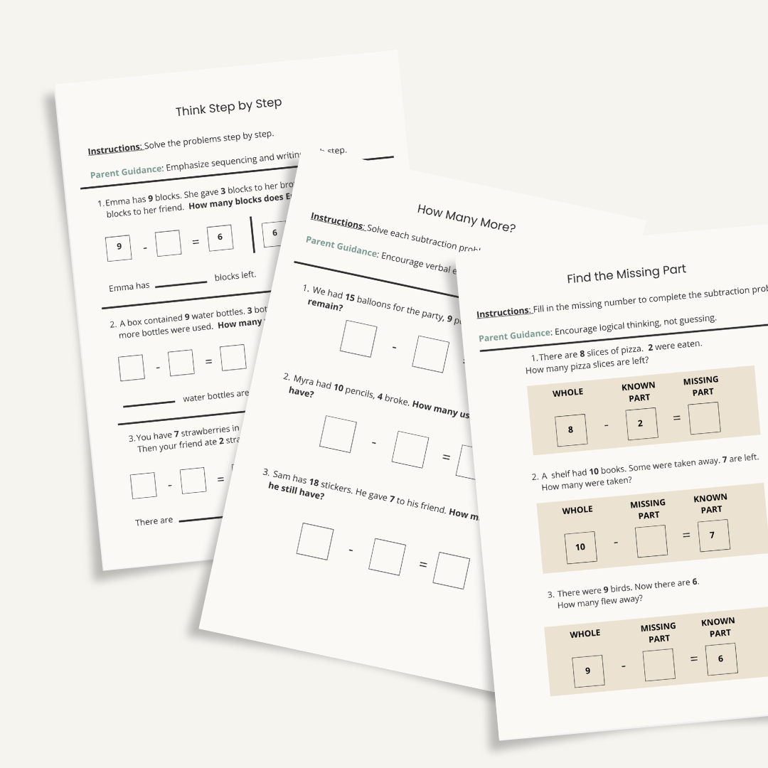 Subtraction Confidence Pack