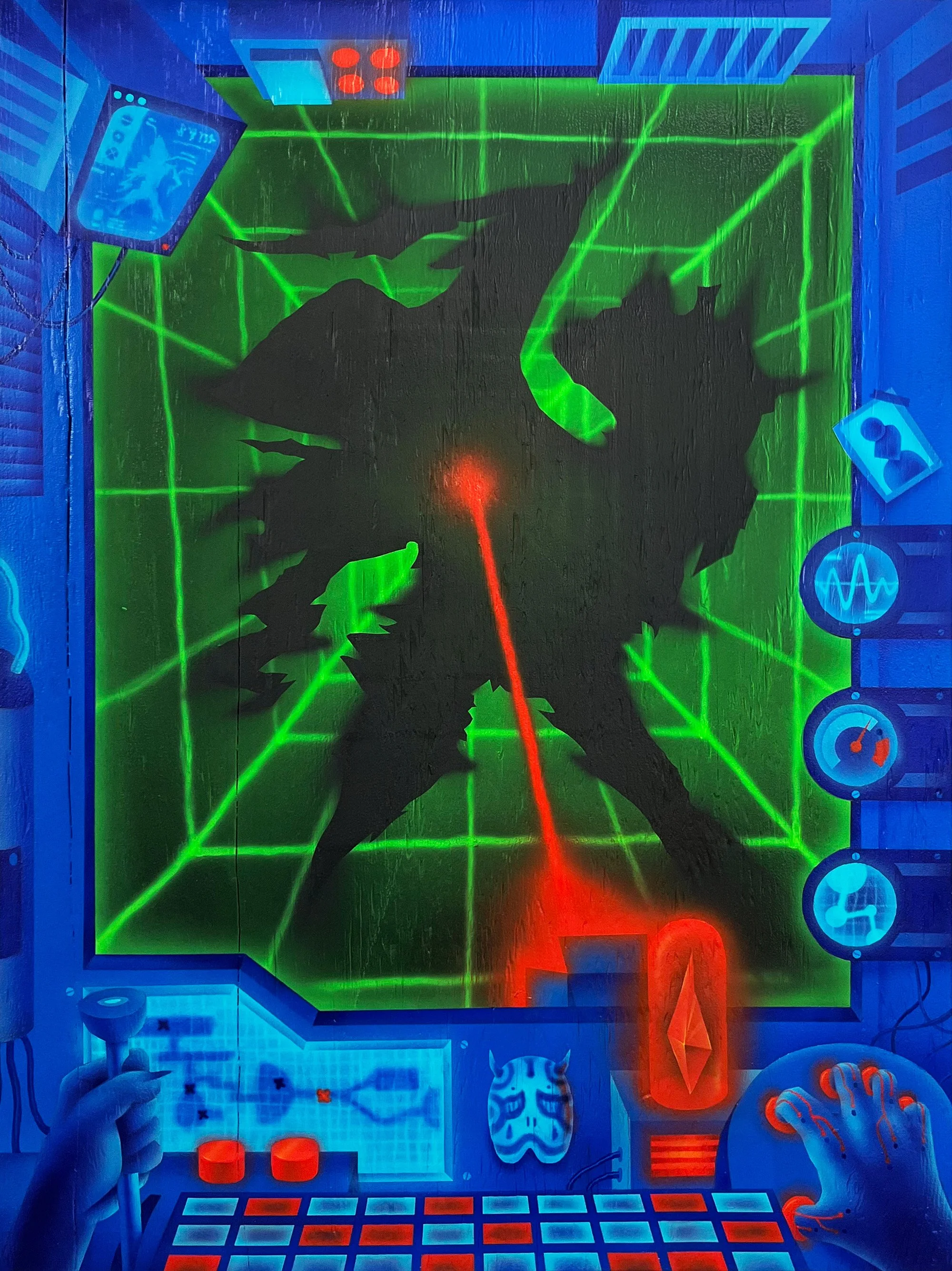 “Contamination” - 24in x 32in - Acrylic airbrush on plywood