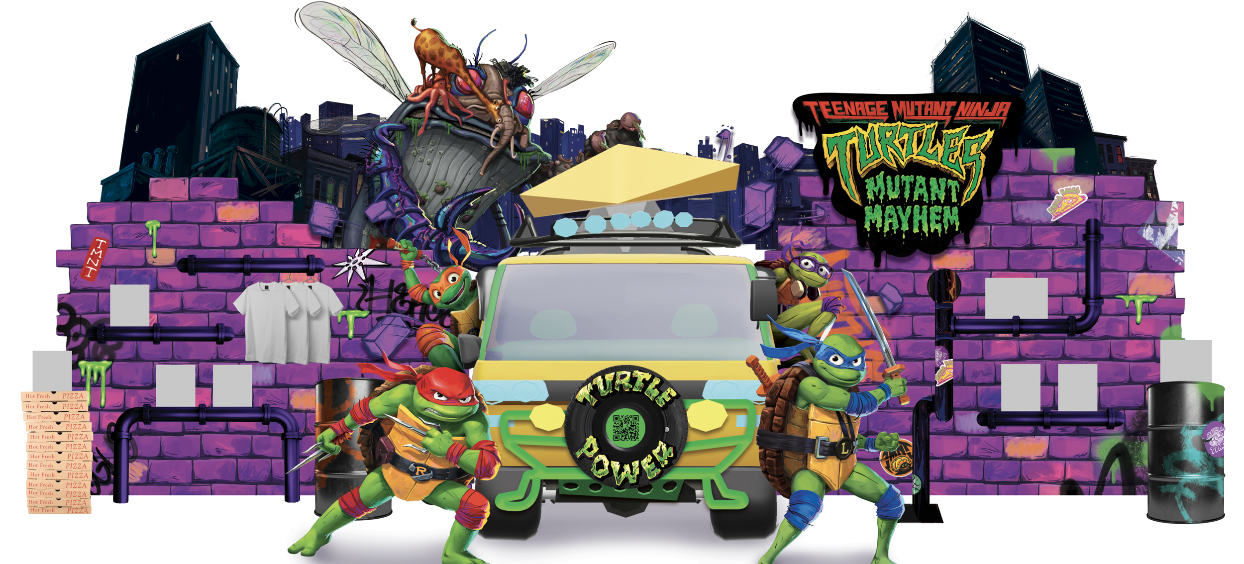 Final Concept/Render for TMNT Movie Experiential Display - Art Director: Frank Hannon