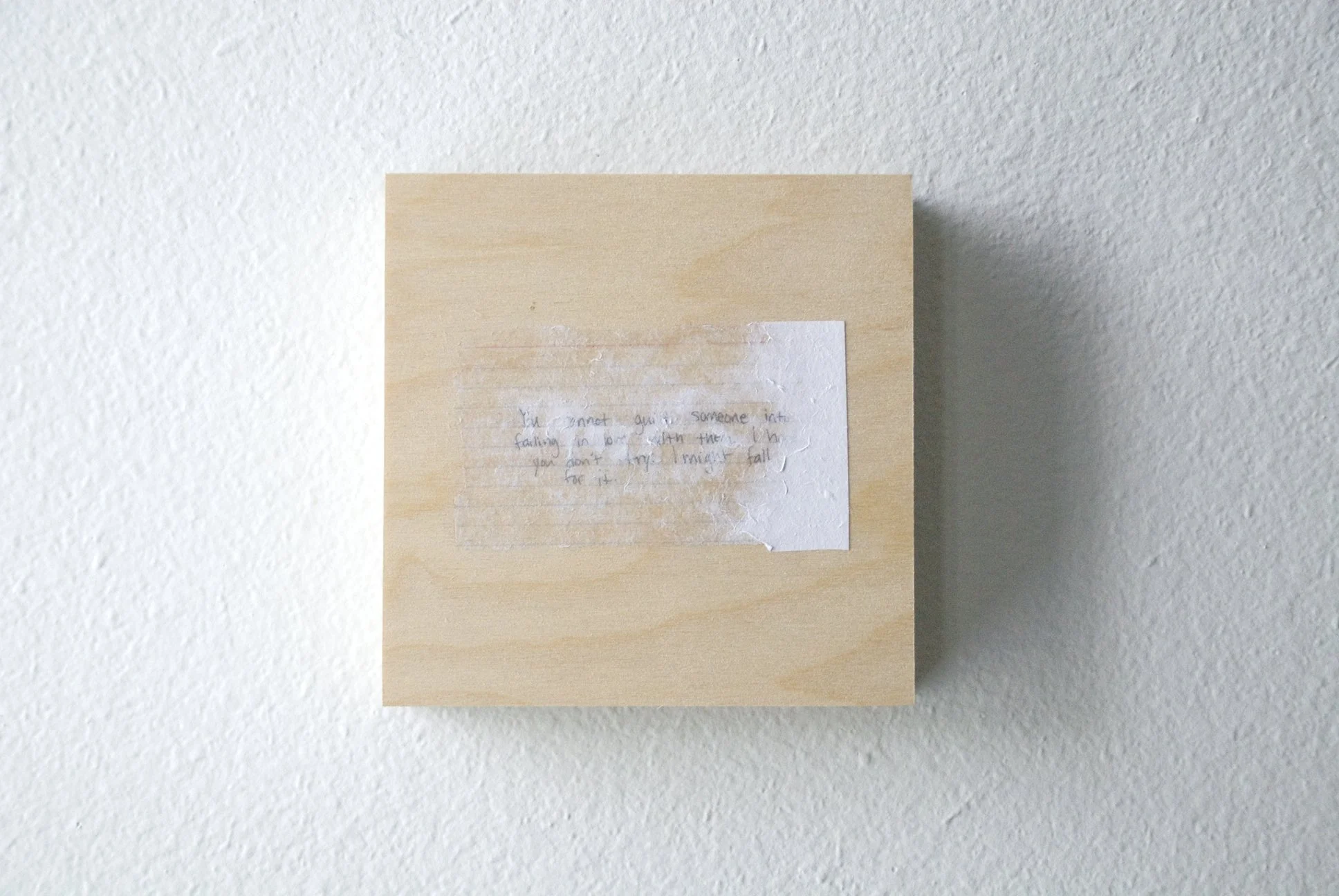Guilt, 6x6, index card on wooden panel