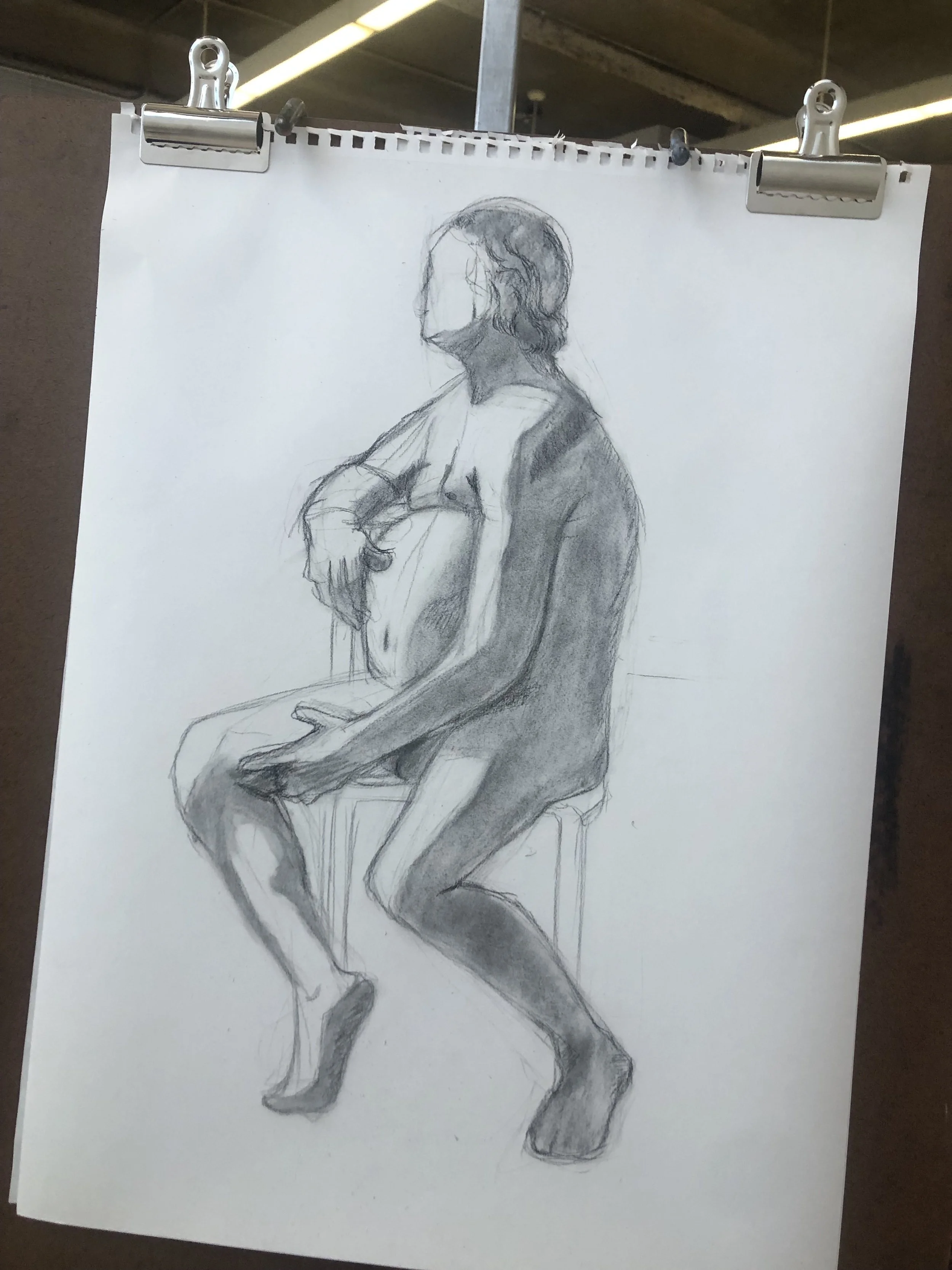 Life Study (2024), 18' x 24', Charcoal on Paper