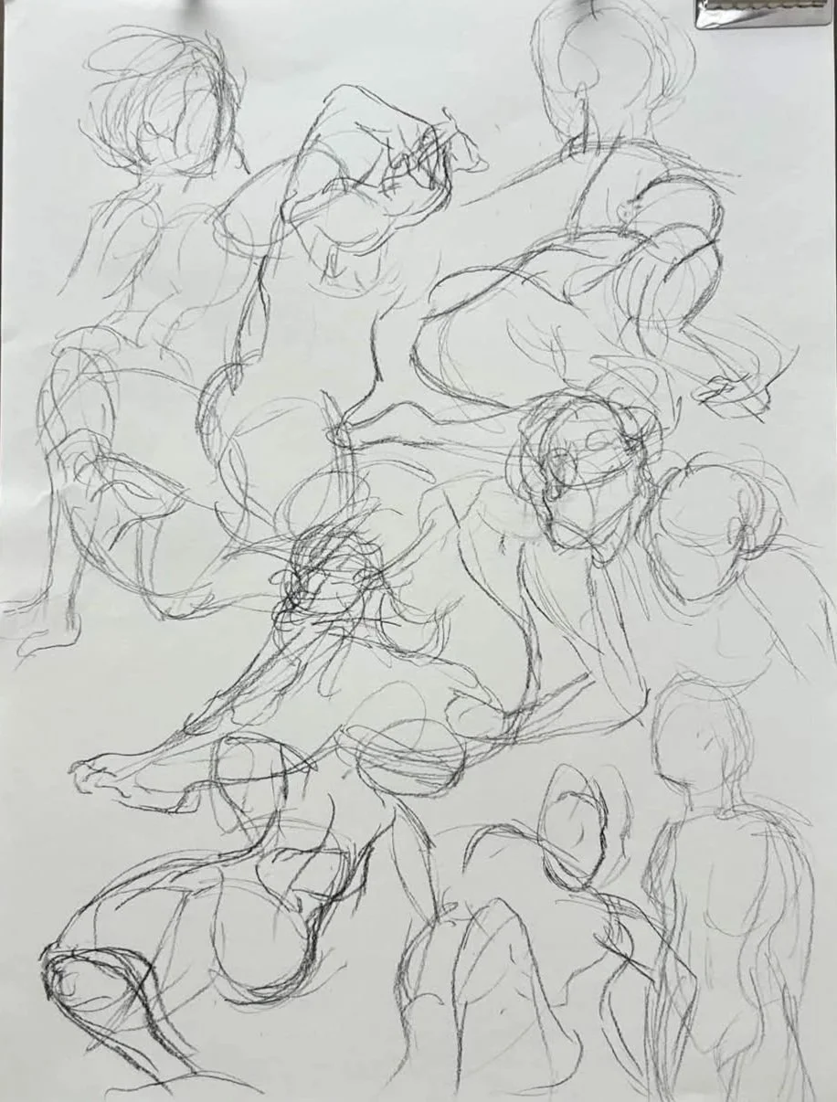 constant motion study (2026), 18' x 24', charcoal on paper