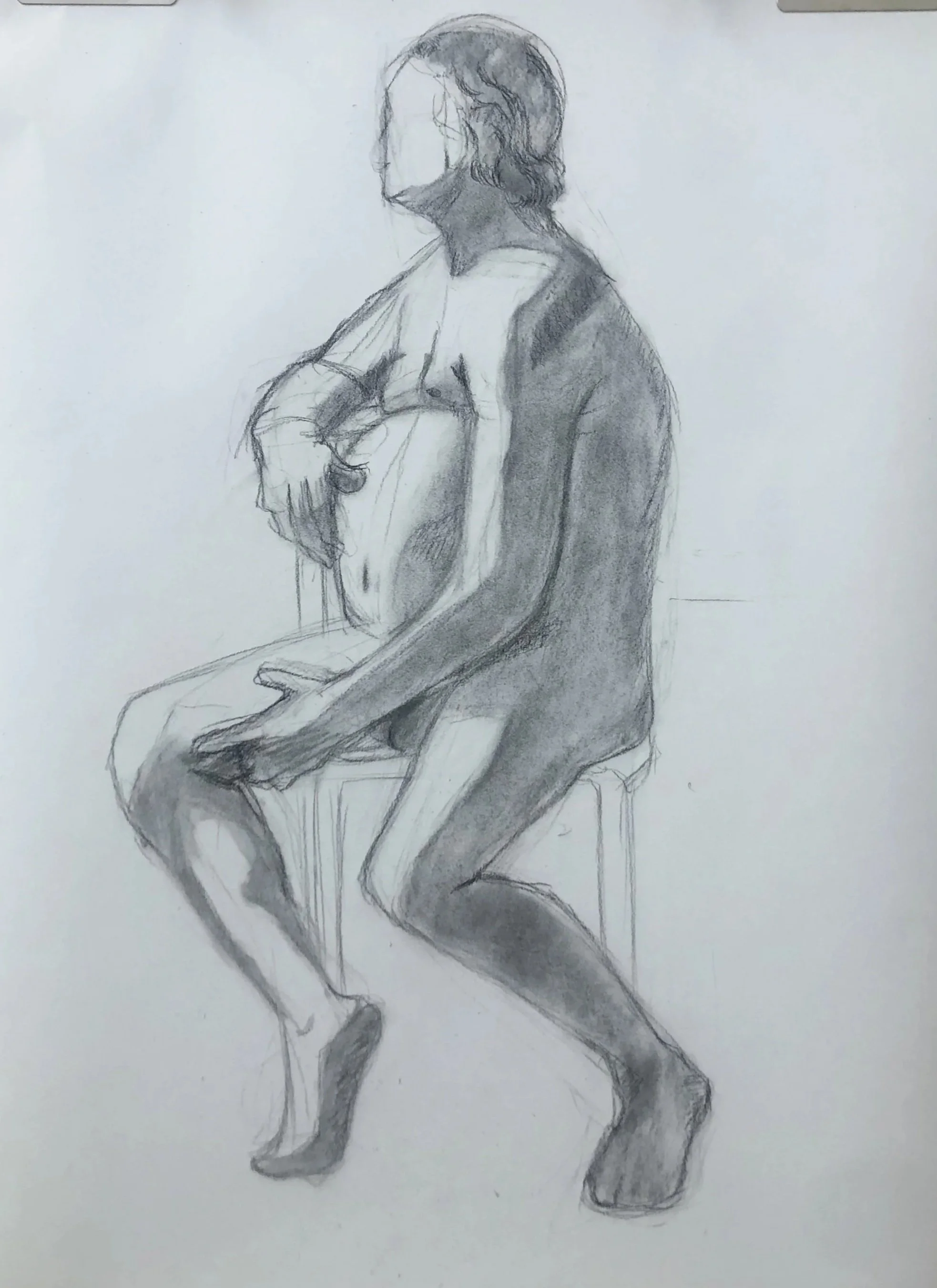 life study (2024), 18' x 24', charcoal on aaper
