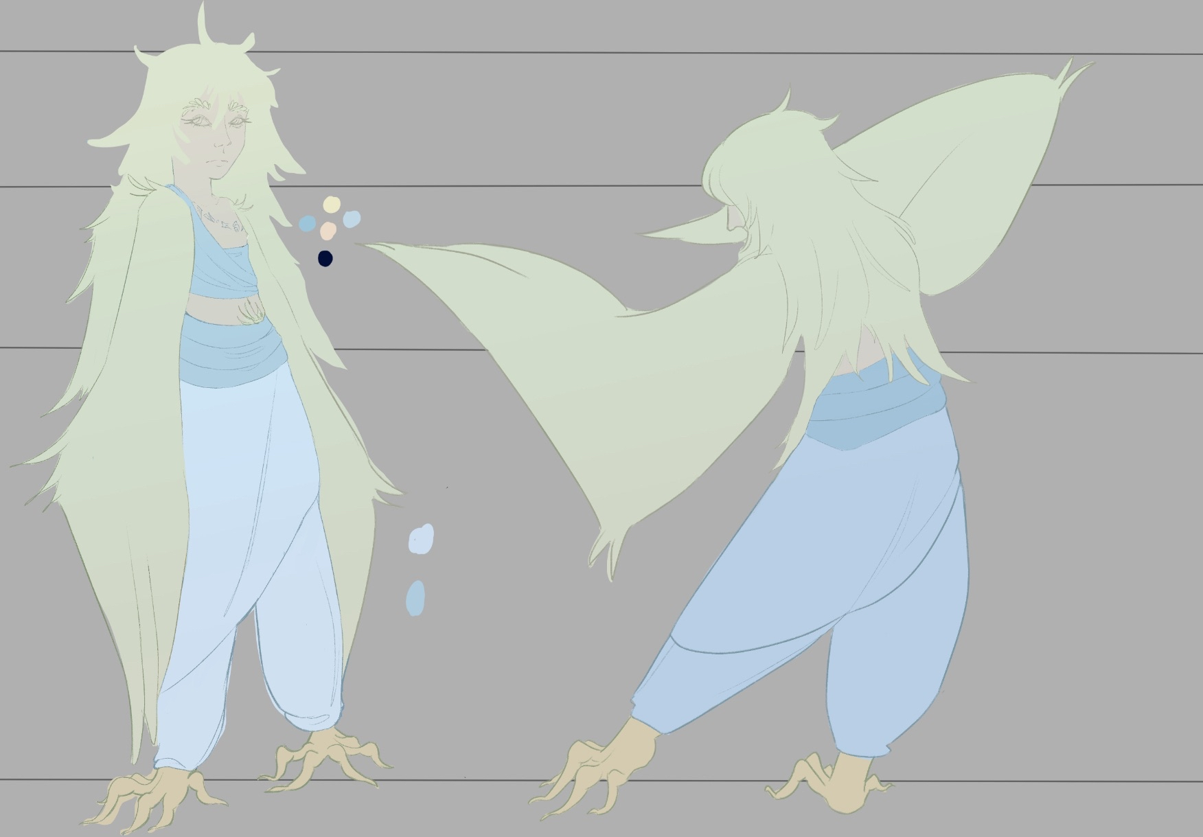 mallard amadeus honer character sheet wip, 2025, clip studio paint ex