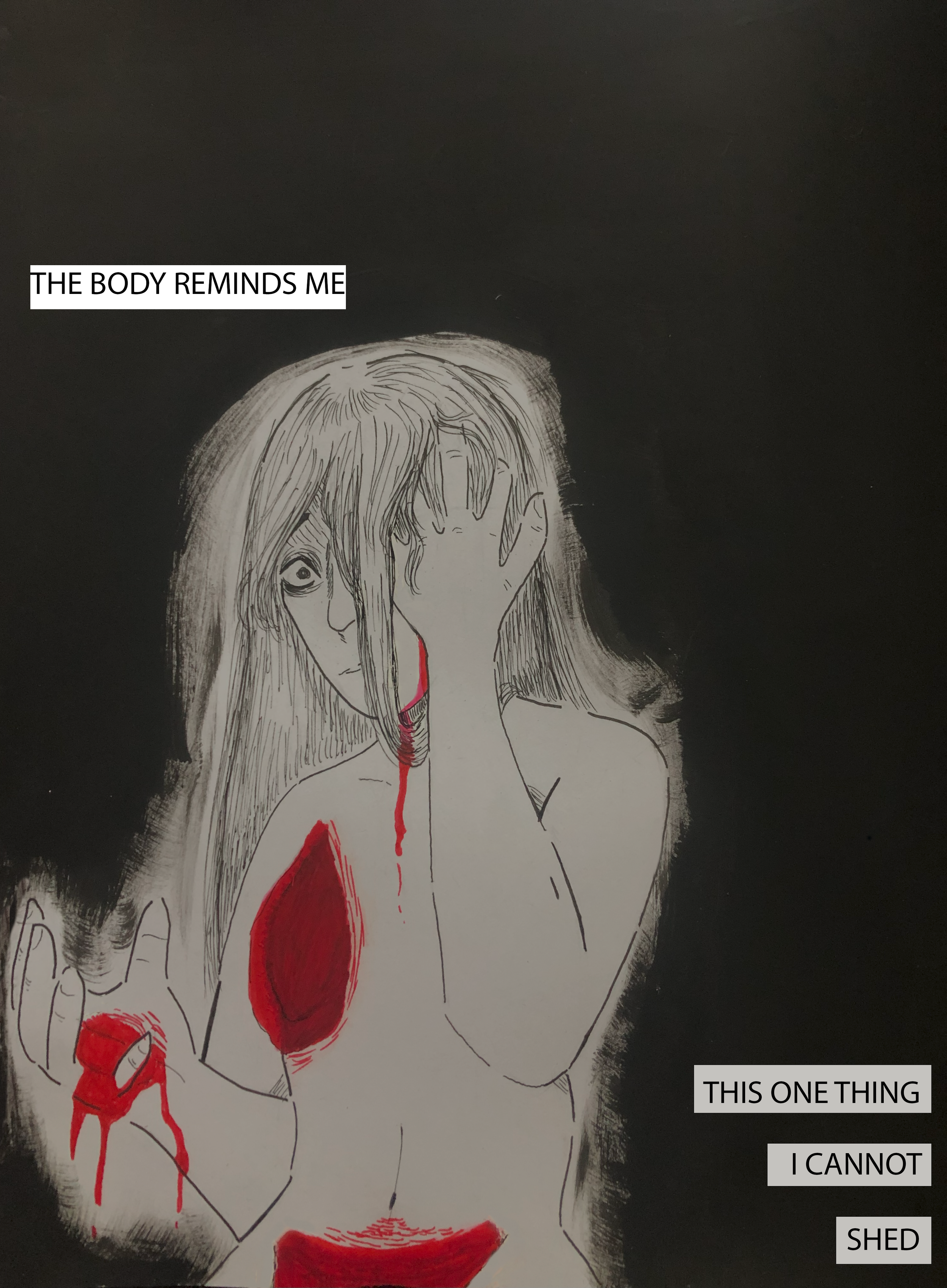 This One Thing (2023), 9' x 12', Acrylic paint, Ink, Alcohol Marker on Paper, Edited in Photoshop