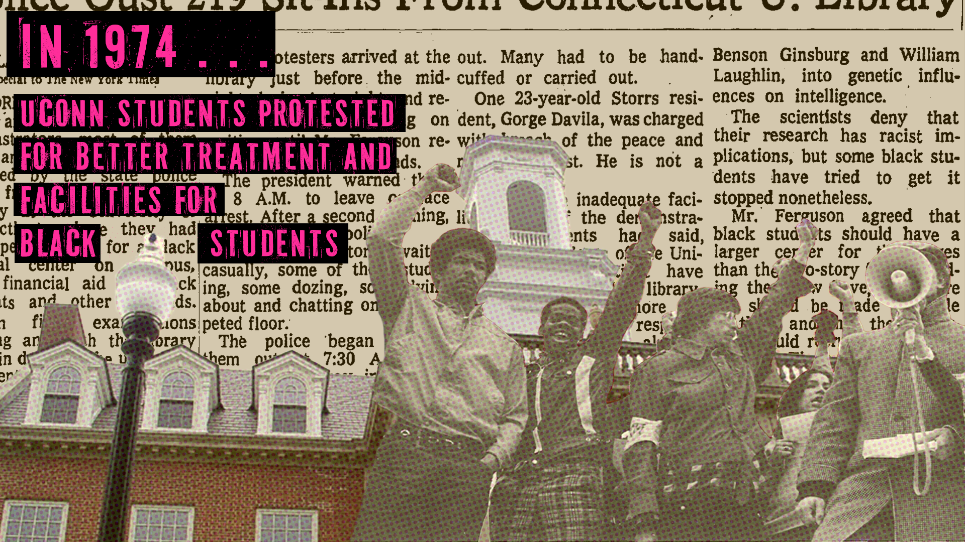 "Please Respond Personally: Commemorating the 1974 Black Student Sit-in" Graphics Exercise, 2025, Adobe Photoshop