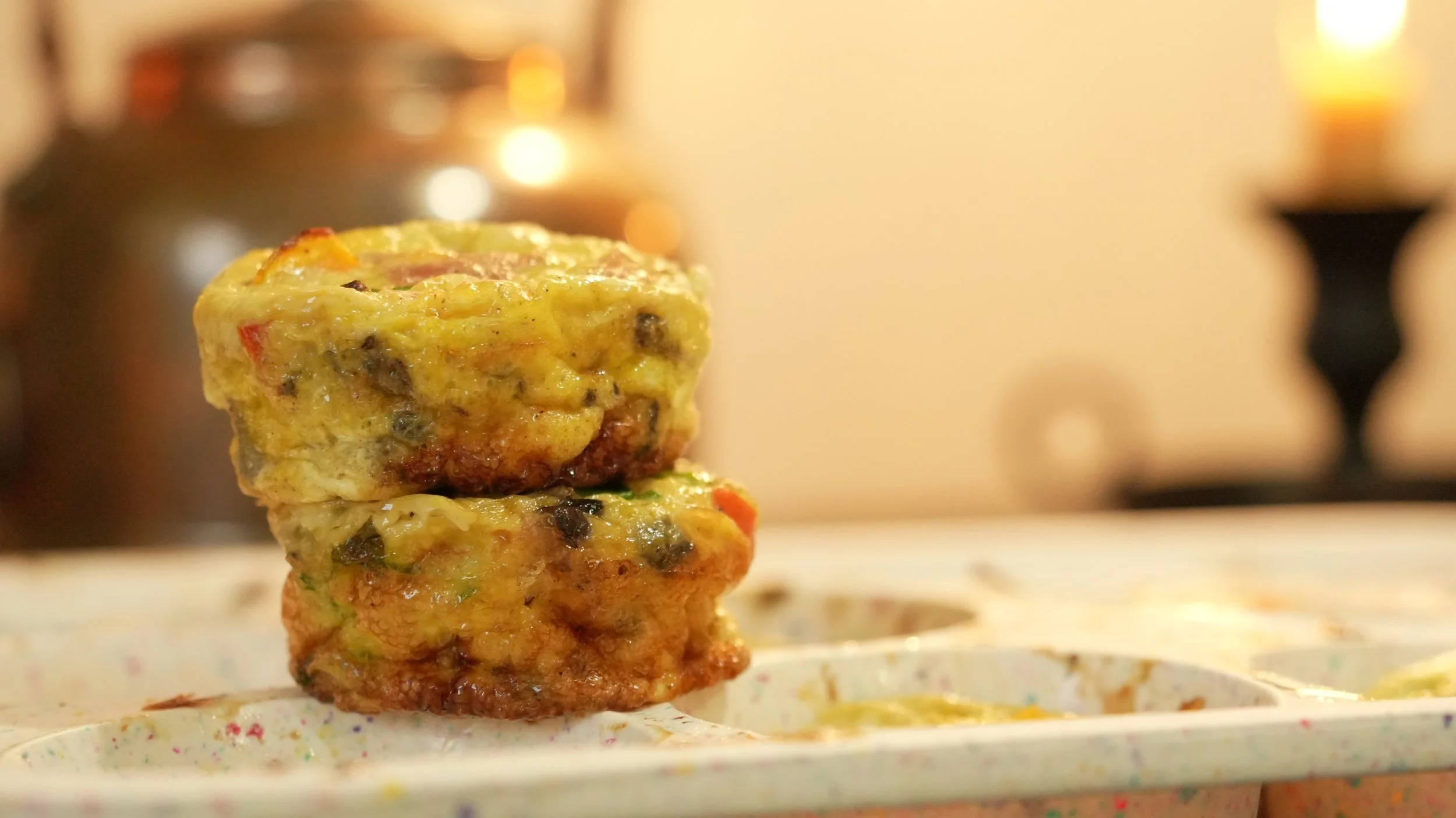 healthy egg muffins stacked