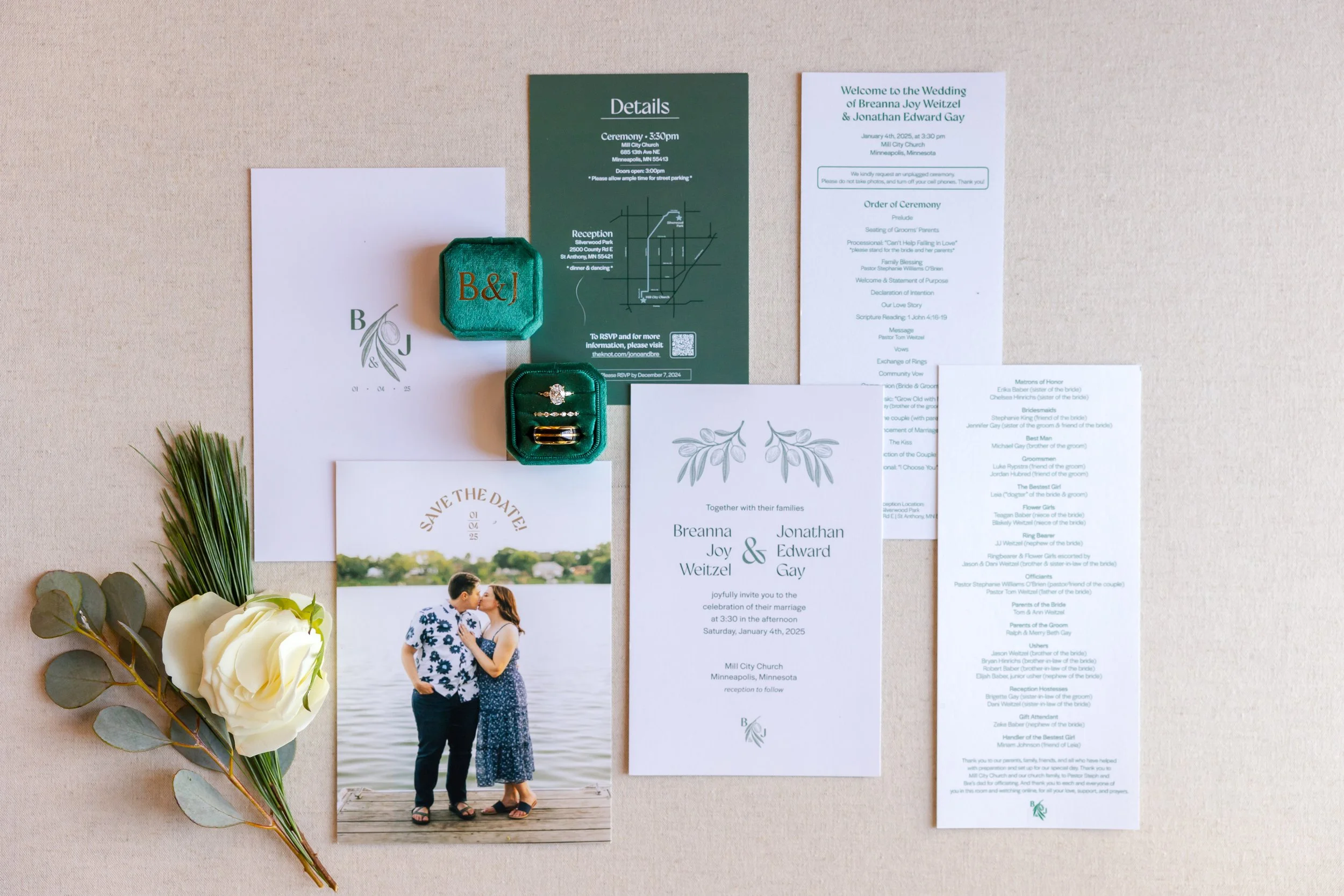 Wedding Save the Date, details card, invitation, and program / Client - Self