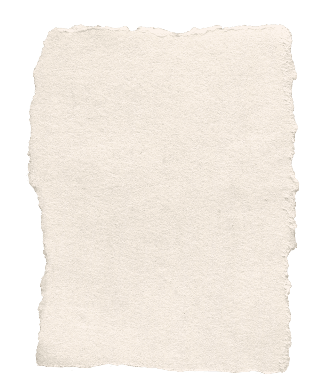An empty piece of torn, white, textured paper on a black background.