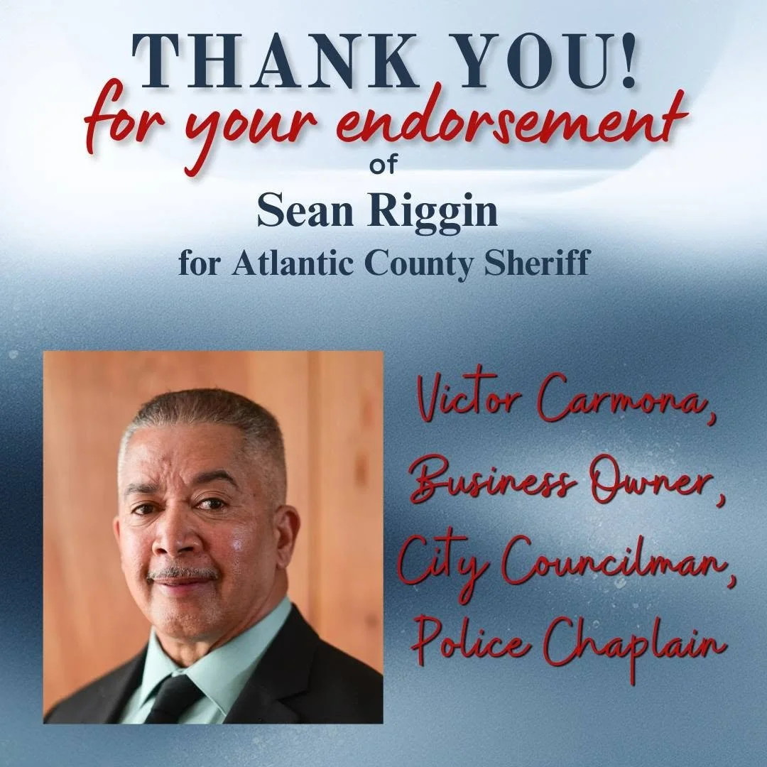 "I've know Sean for decades. He's a good man, he knows this community, and he knows how to keep people safe. That's why I'm supporting Sean for Atlantic County Sheriff." - Victor Carmona, Business Owner, City Councilman, Police Chaplain

Victor Carmo