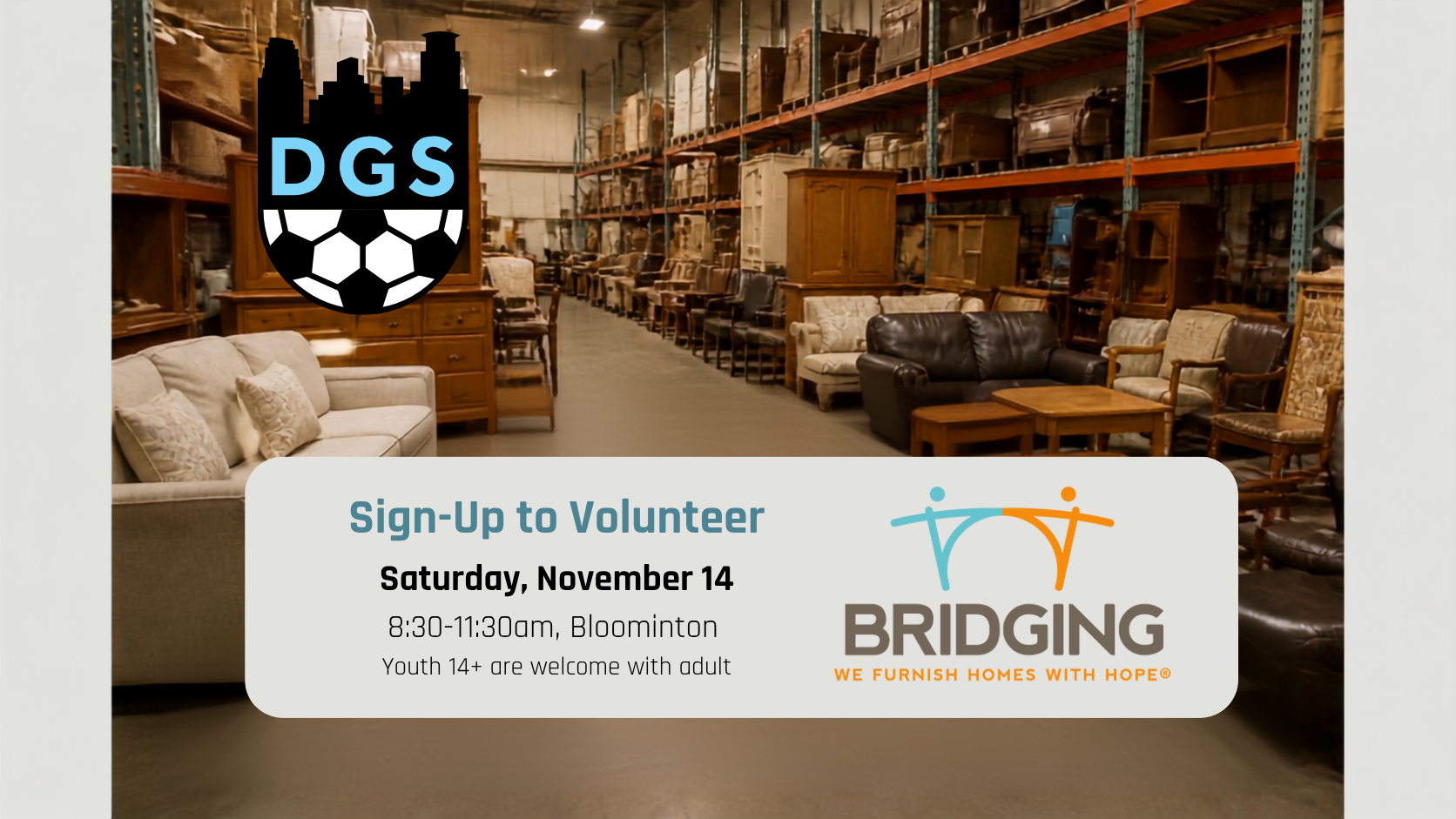 Volunteer: November 14 with Bridging, Bloomington