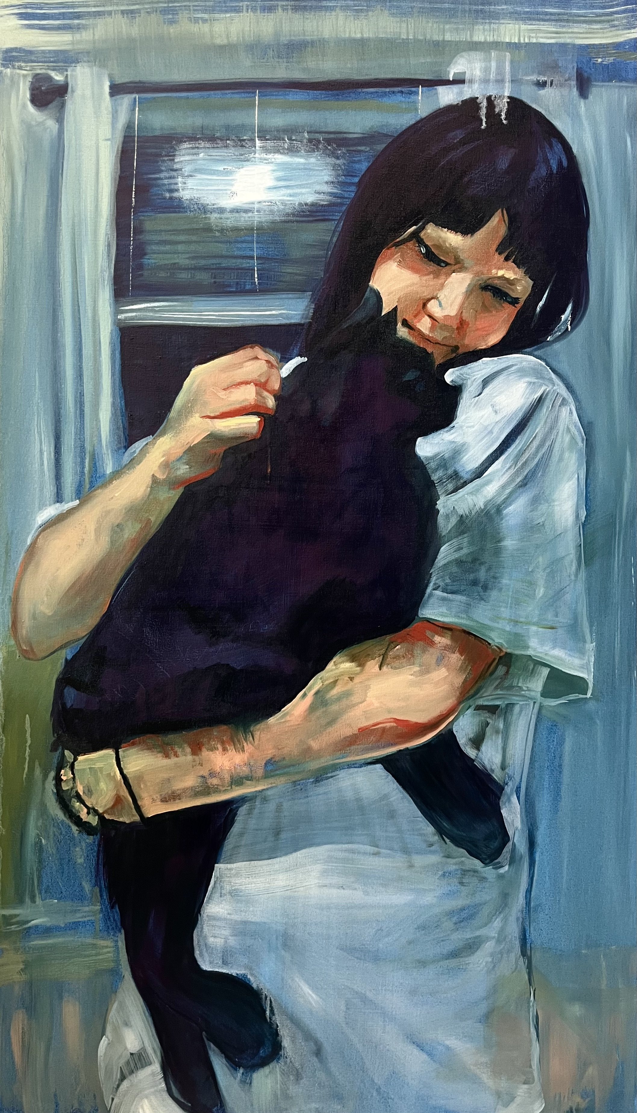 "Mother to Son"
61" x 35"
oil on canvas
2025