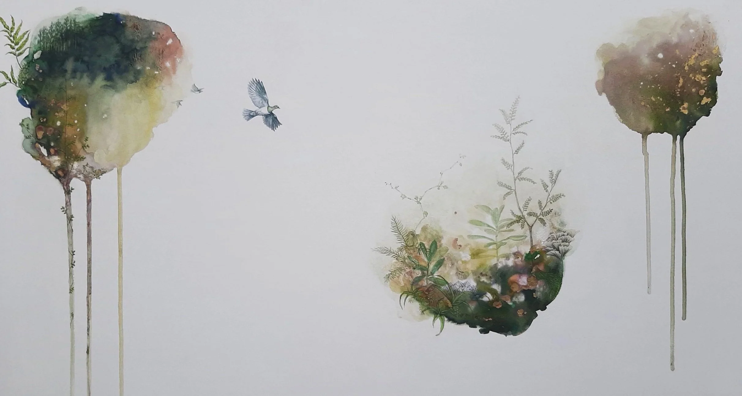 'Pūtaringamoto'
Watercolour & ink on board. 2021
Client commission, SOLD 