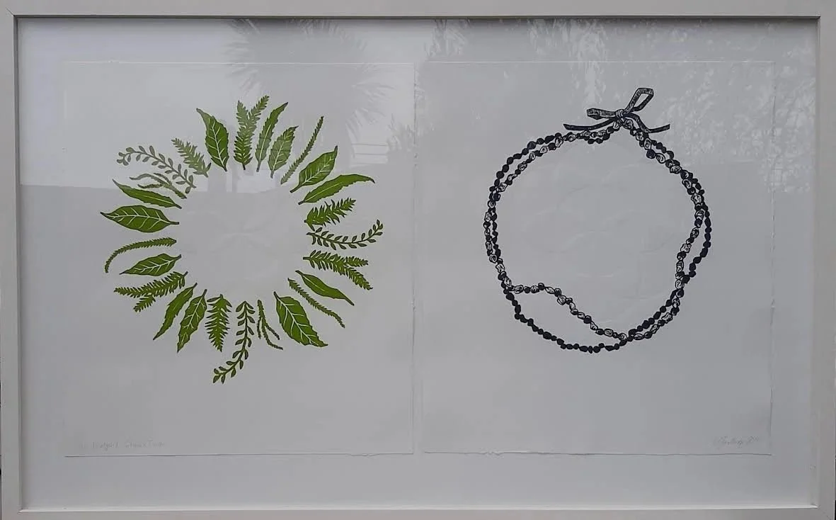 'Talisman circles'
Limited edition relief print with emboss. Dyptych, framed. 2013.
Available in print shop. 
