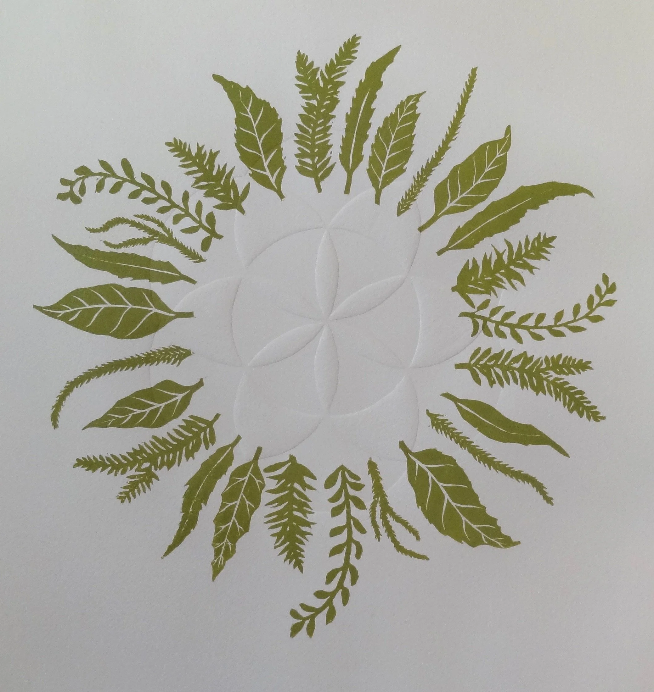 'Leaf mandala'
Original relief print.
Limited edition sold out 