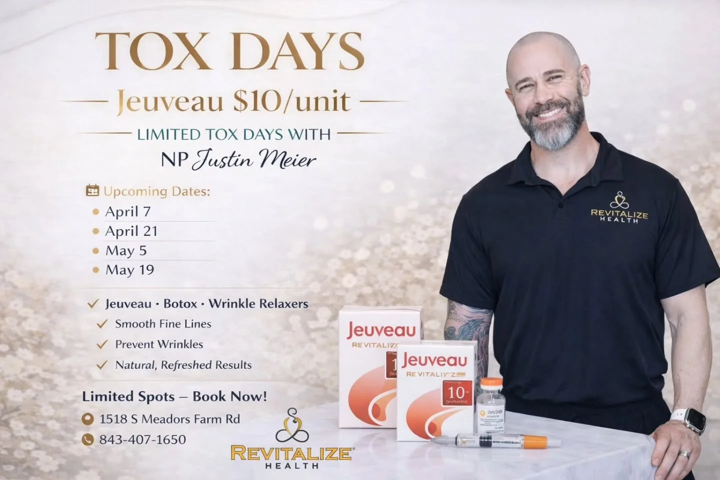 May 5th is next Tox Day with @just.inject ! Spots are filling up! Book your slot now!