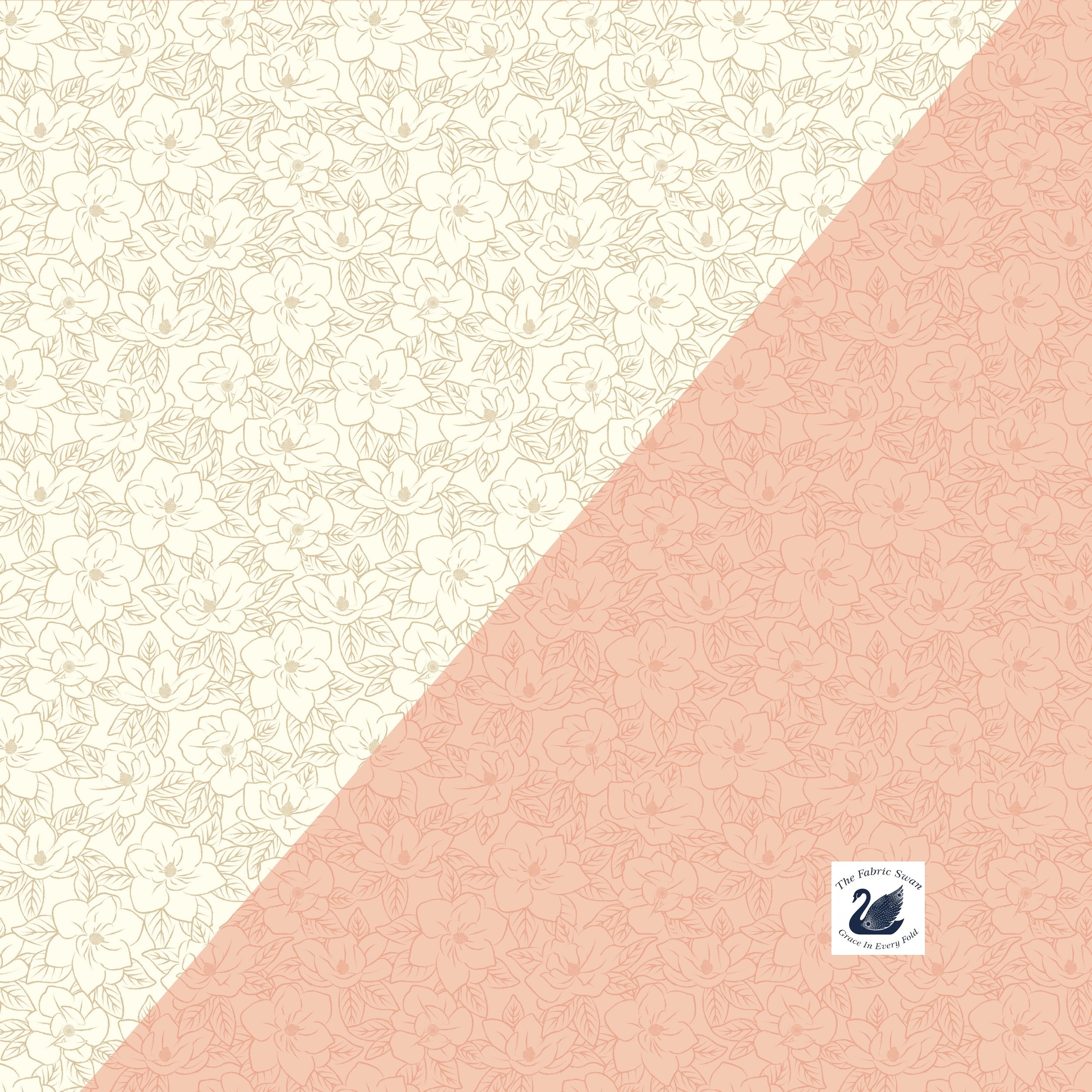 Southern Charm Magnolia Tonal Quilting Cotton, Cloud White, Peaches 'n Cream Orange, Riley Blake