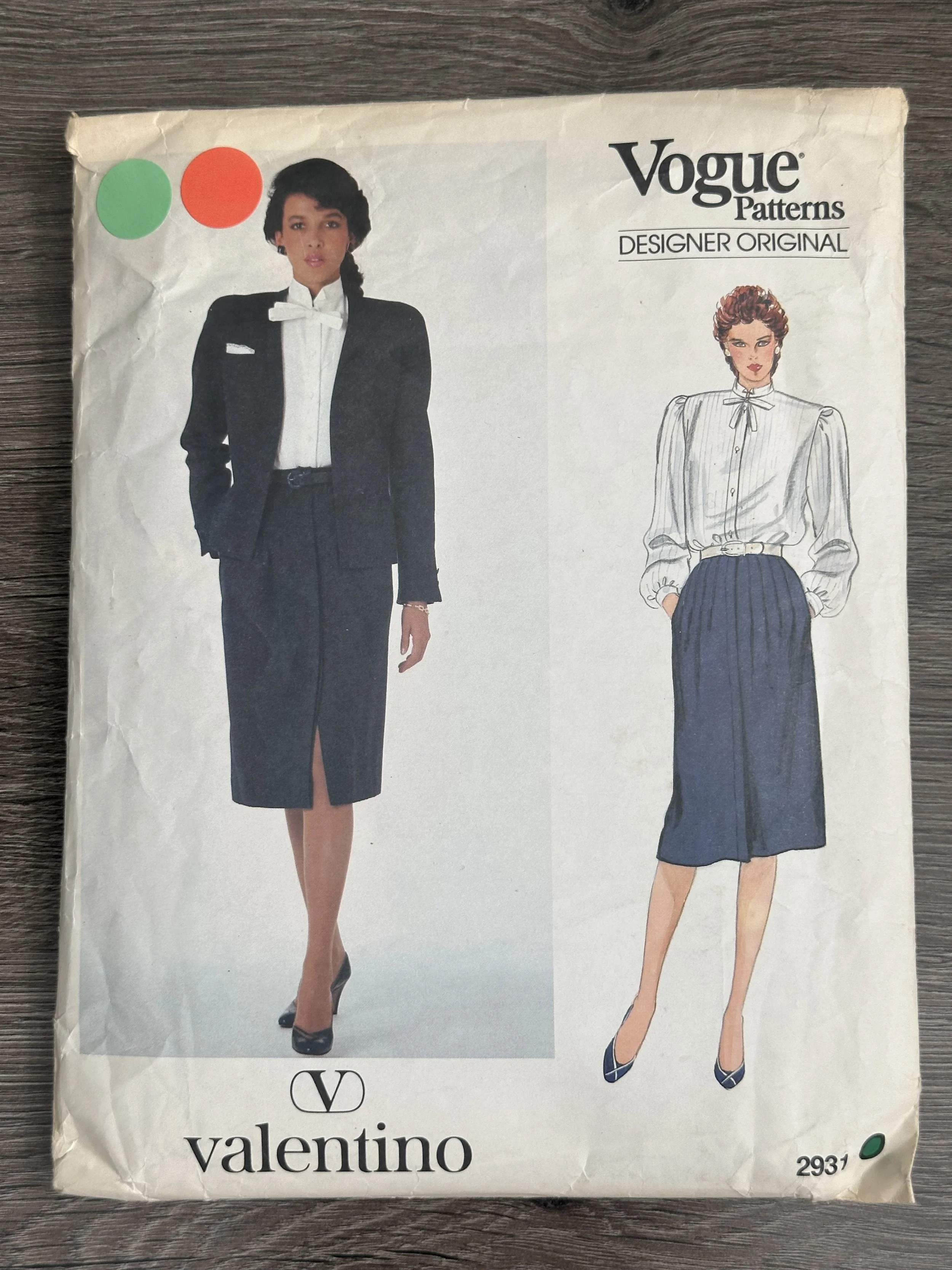 Vogue 2931 Valentino Blouse, Skirt, Jacket