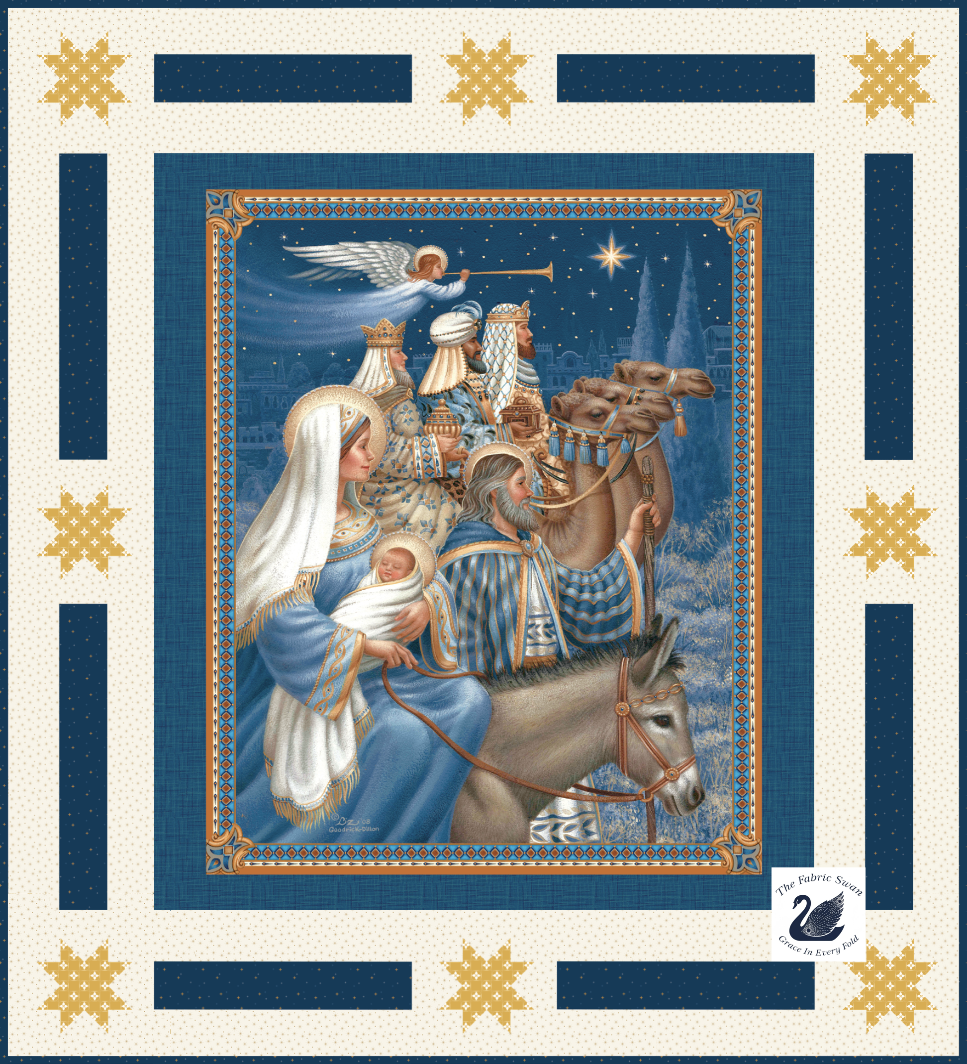 Silent Night Nativity Quilt Kit, 59.5x65.5", O Holy Night, Picture a Christmas II, Riley Blake Pattern