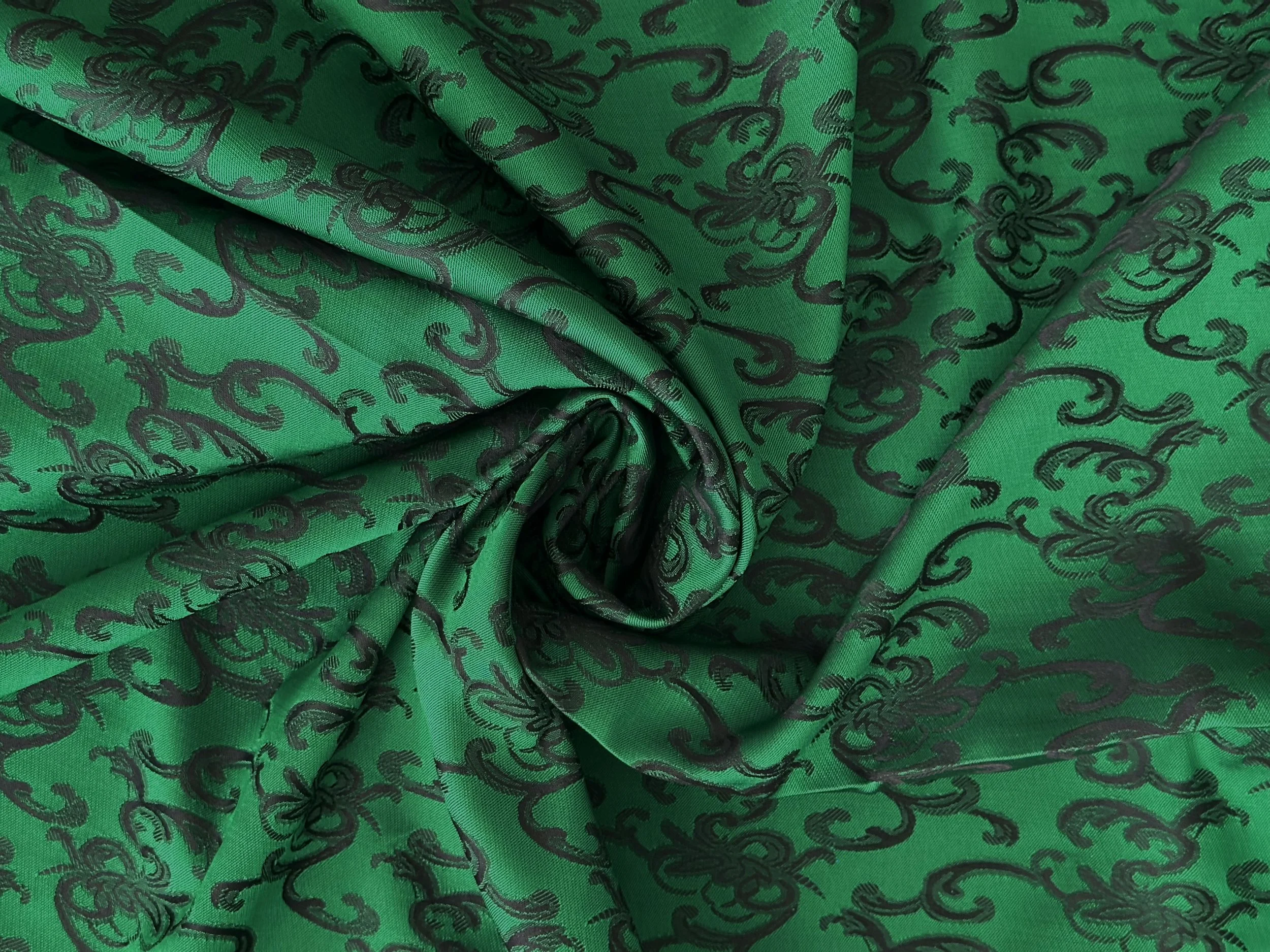 Green Satin Brocade