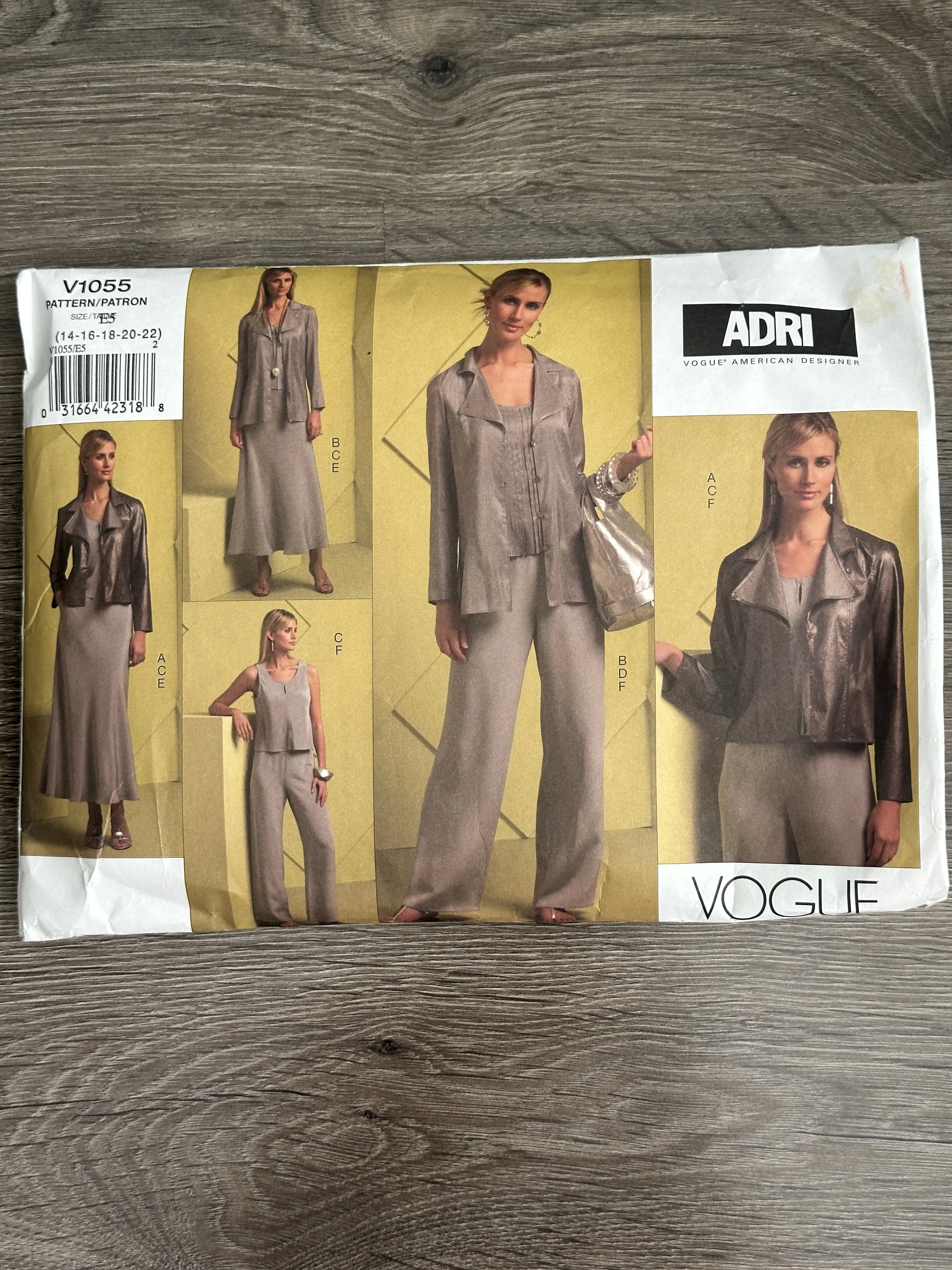 Vogue 1055 Womens Jacket, blouse, skirt, pants