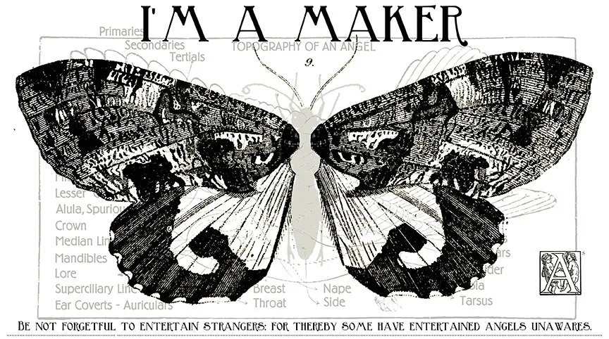 PRE-ORDER,  J. Wecker Frisch, She Who Sews–The Maker 24" x 43" Angel Maker Mural Panel, NOVEMBER 2026 Release