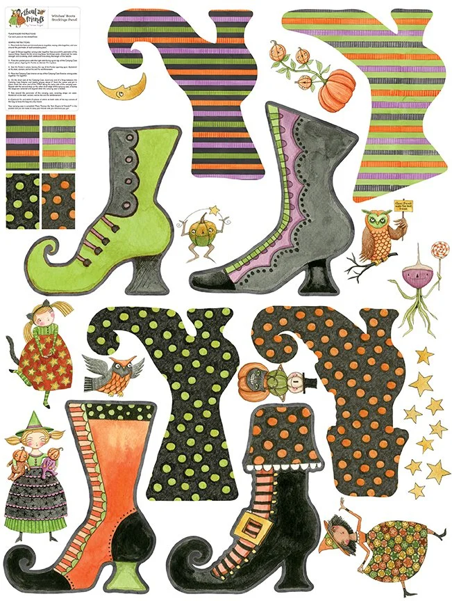 Ghoul Friends Witches' Boots Felt Panel, Riley Blake Designs