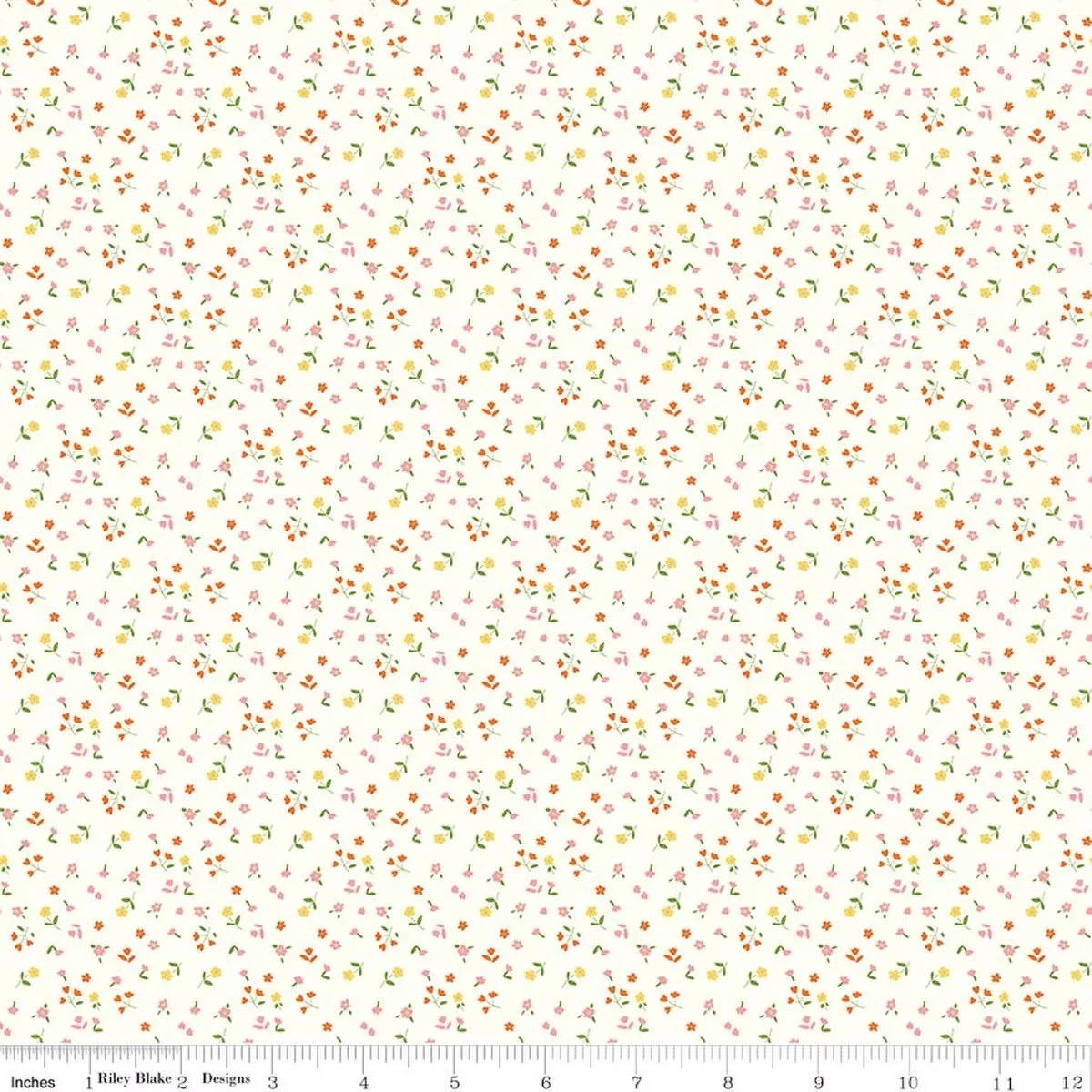 Cotton Nook Flowers Vintage White, Minki Kim, Cozy Floral Fabric, Quilting Cotton, Riley Blake
