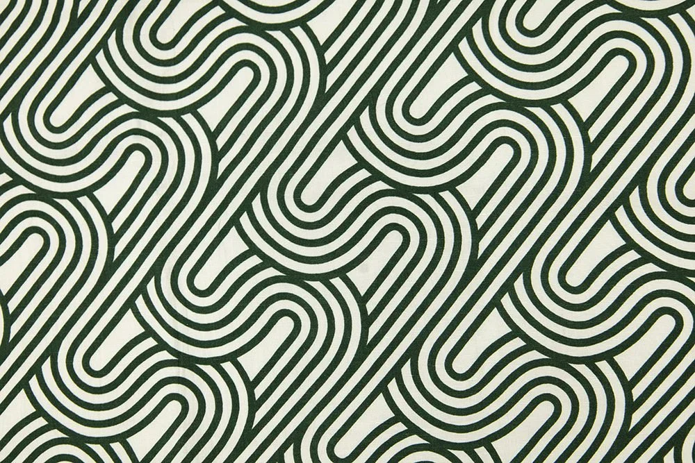 Retro Wave Rayon Linen Print Forest