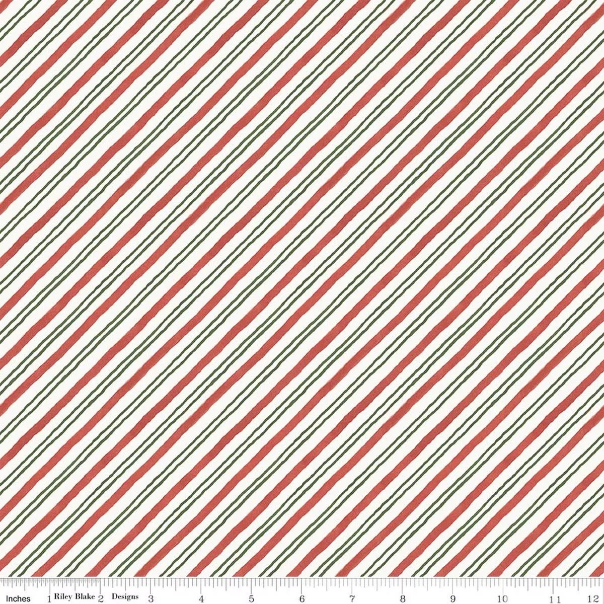 Holiday Spirit Christmas Multi Stripes, Hand-Drawn Diagonal, Quilting Cotton, Lisa Audit, Riley Blake