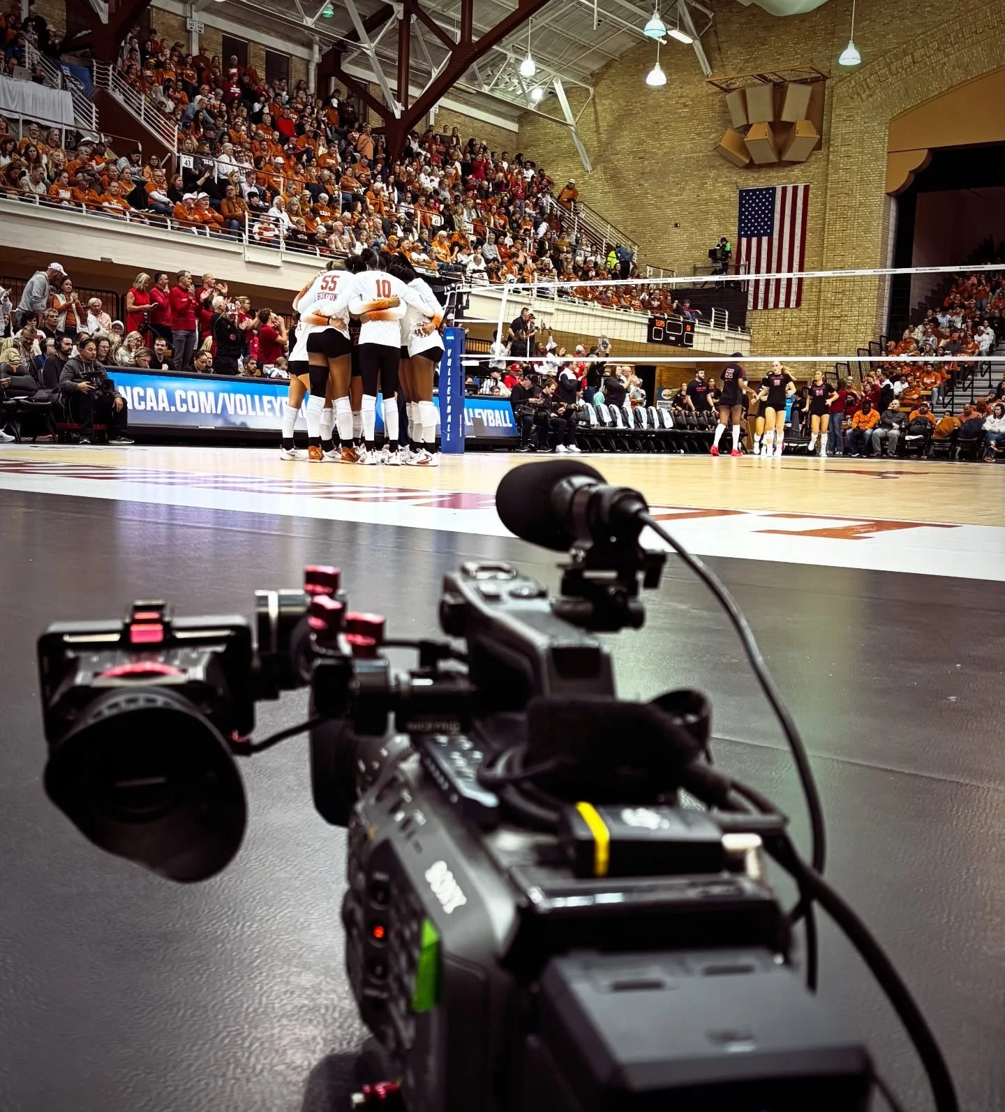 What better way to checkout my first volleyball game than with a video camera and all-access badge?  Point Texas 🏐